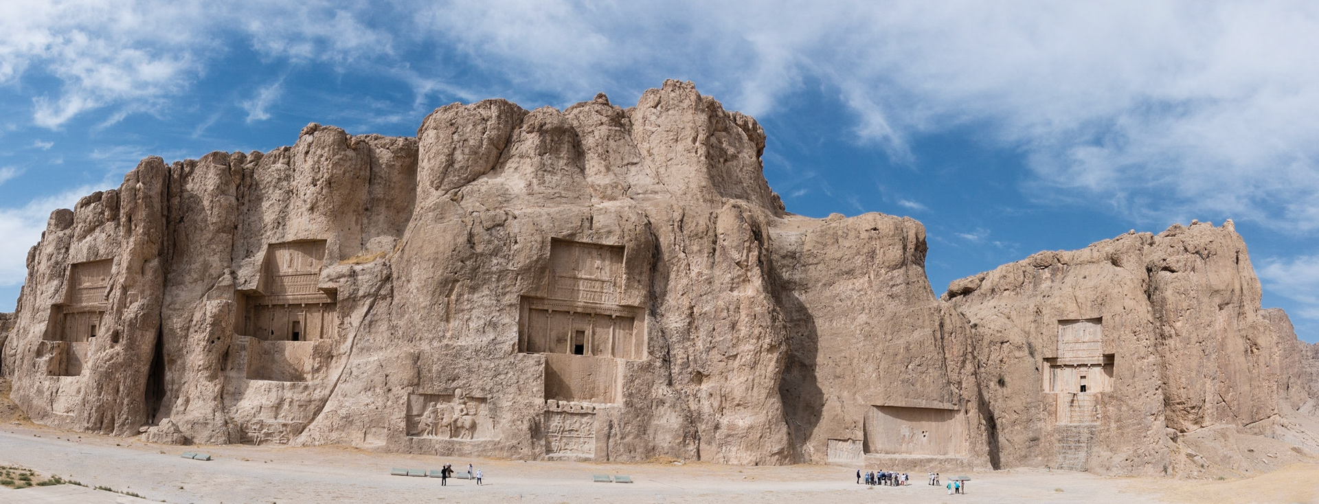 Naqsh-e Rostam: Achaemenid Tombs - Darius II, Artaxerxes, Darius the Great, left blank, and possibly Xerxes II  (423 BCE)