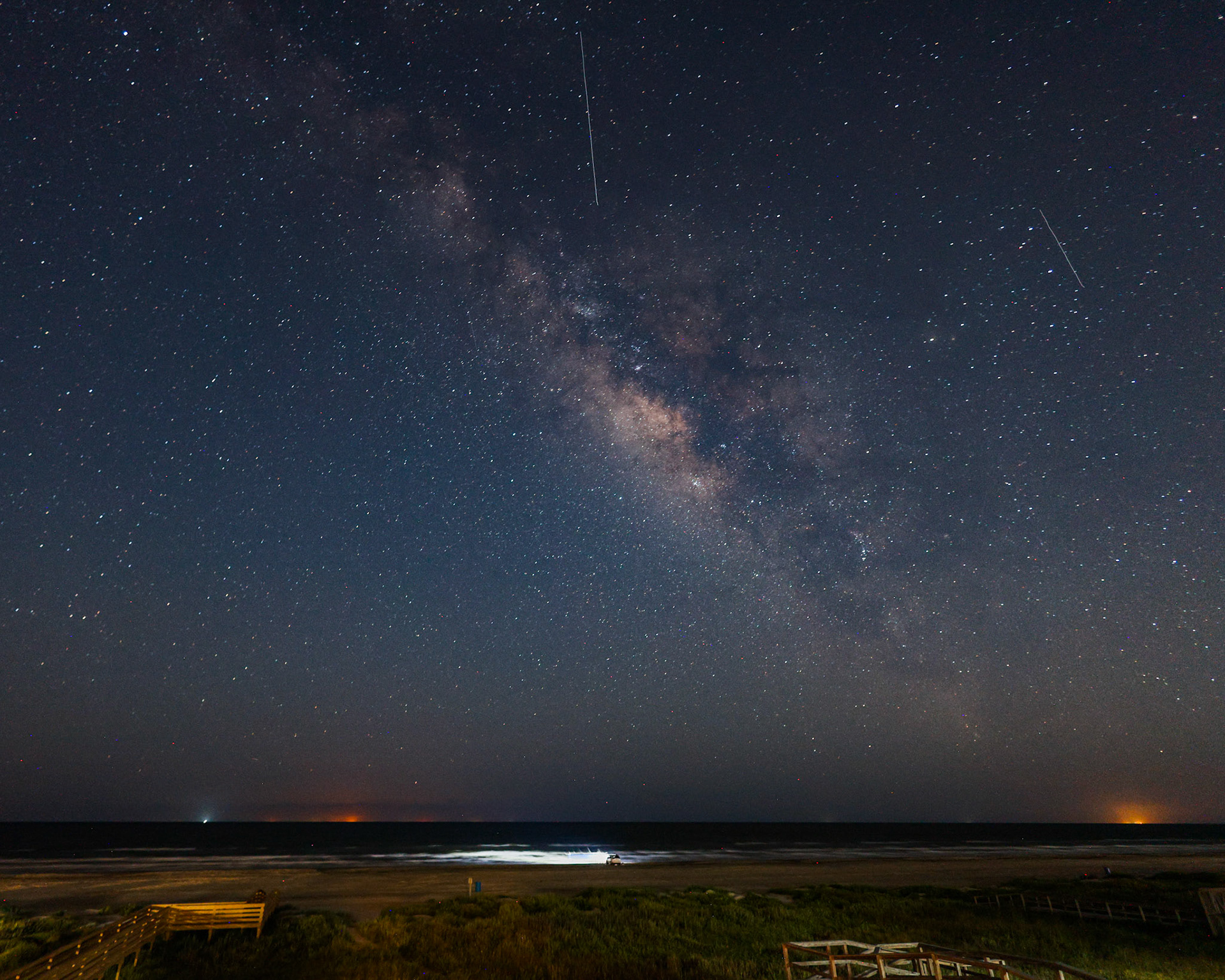 View of the Milky Way from Terramar Beach in Galveston