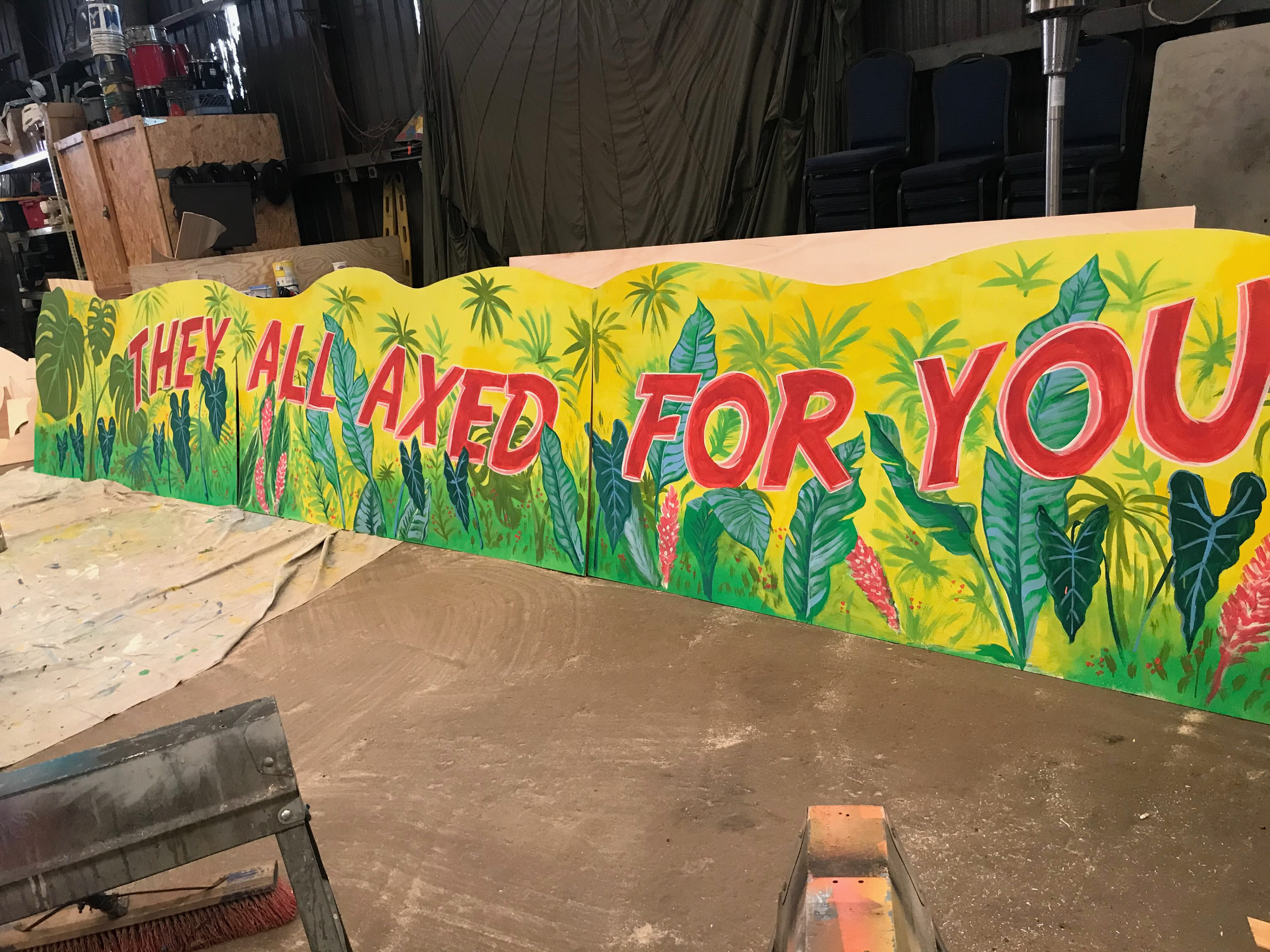 They All Axed For You mural 4x23'