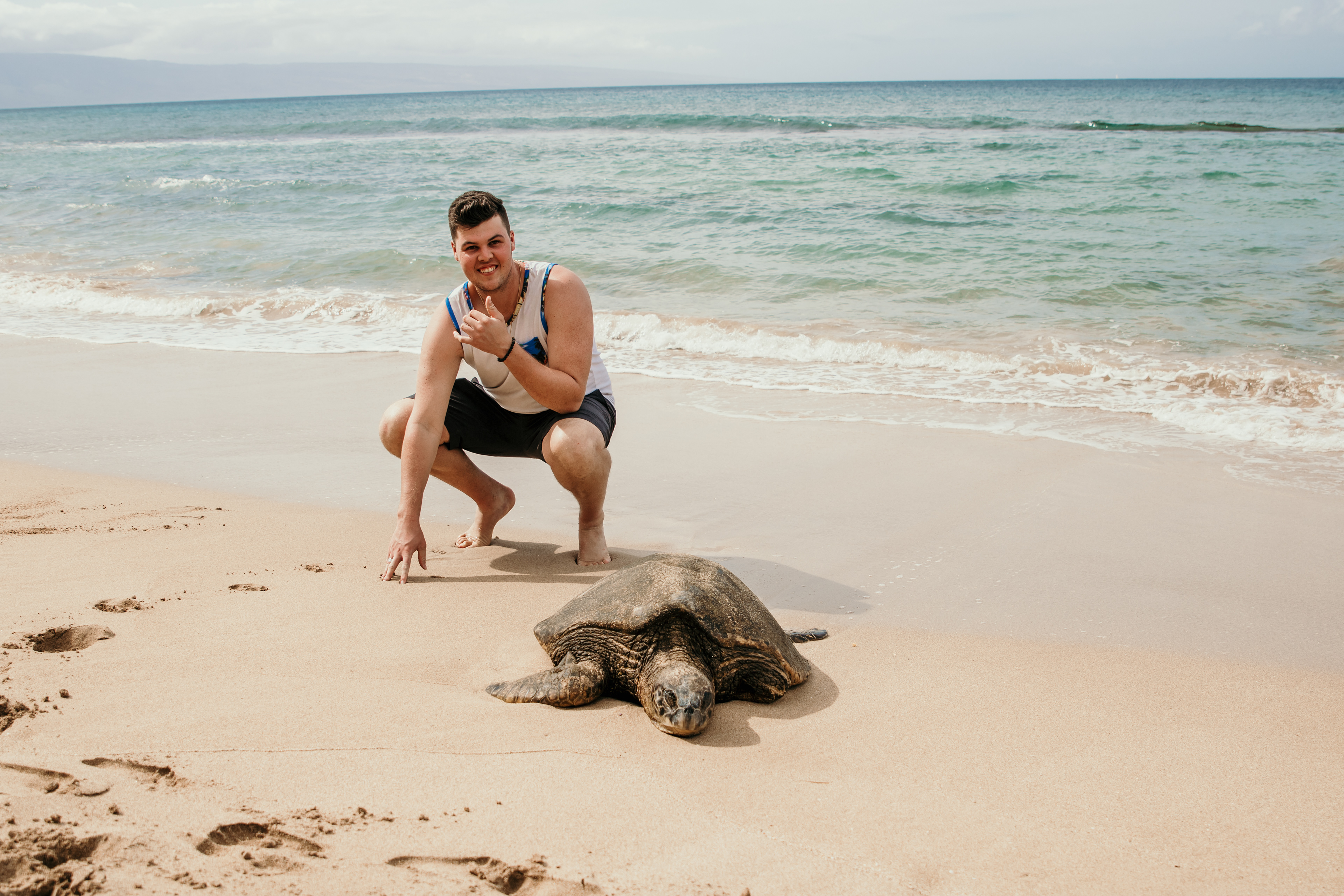met a new pal at the beach
