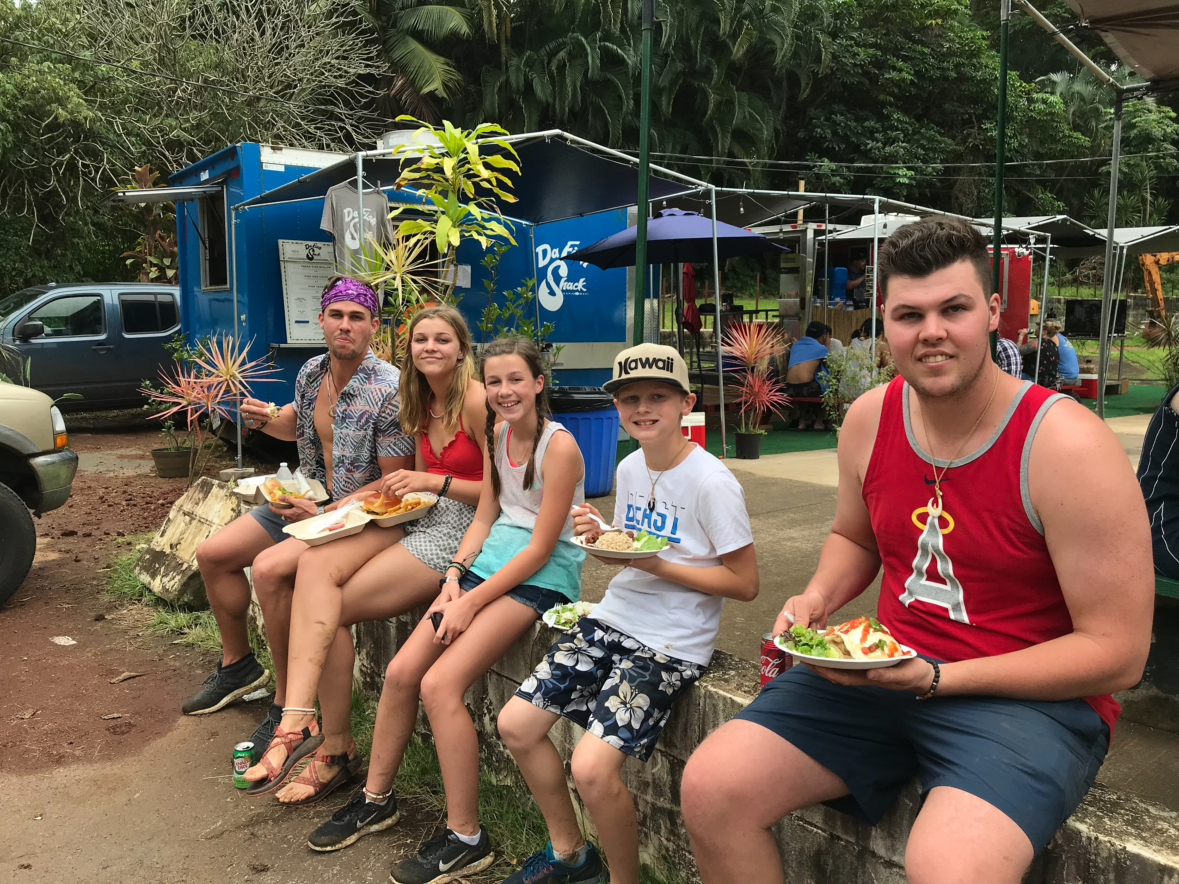 yummy lunch at food trucks on the road to hana