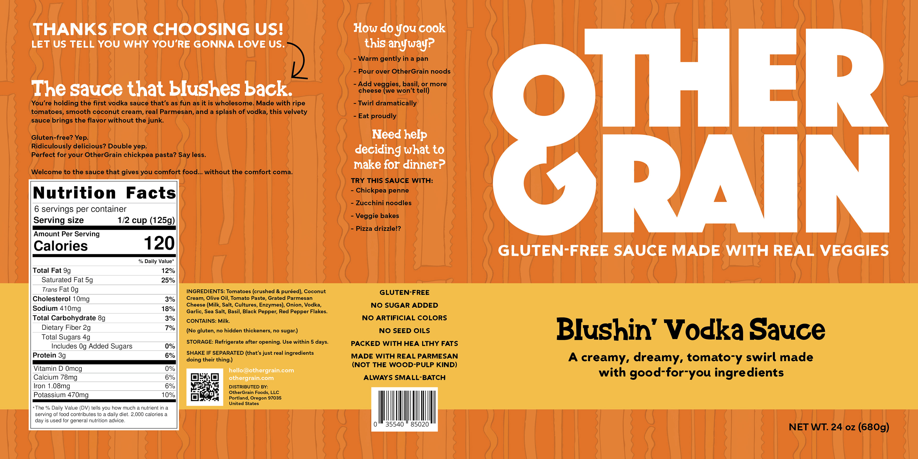 vodka sauce jar label