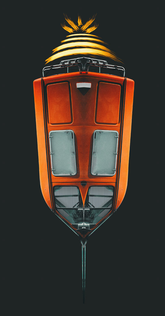 My next "rooftop model". Herefore I've took a car rooftop and modified it to this artwork/thing/creation.