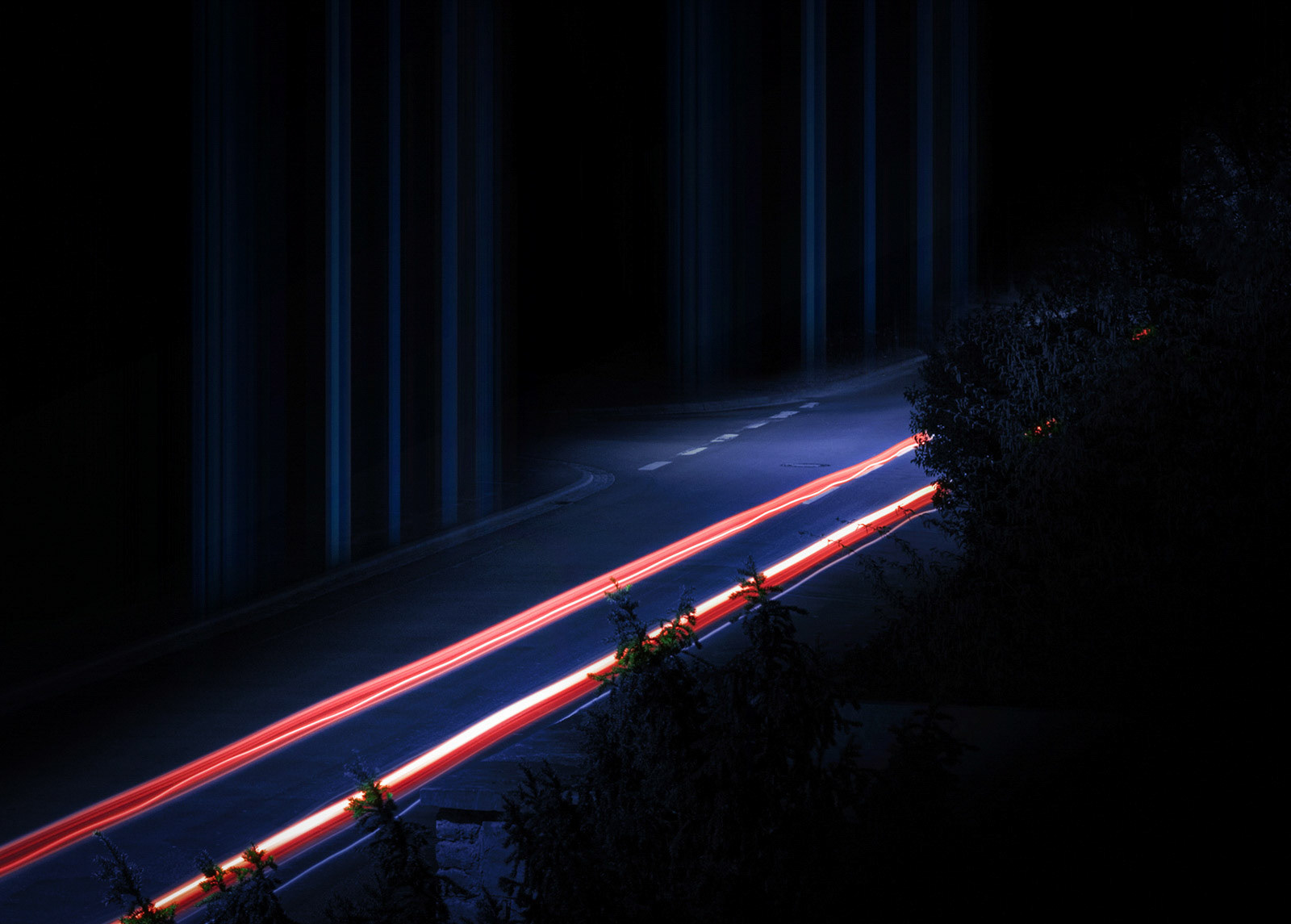 Mystical and abstract scenery of a dark and creepy road. Happy Halloween to all!