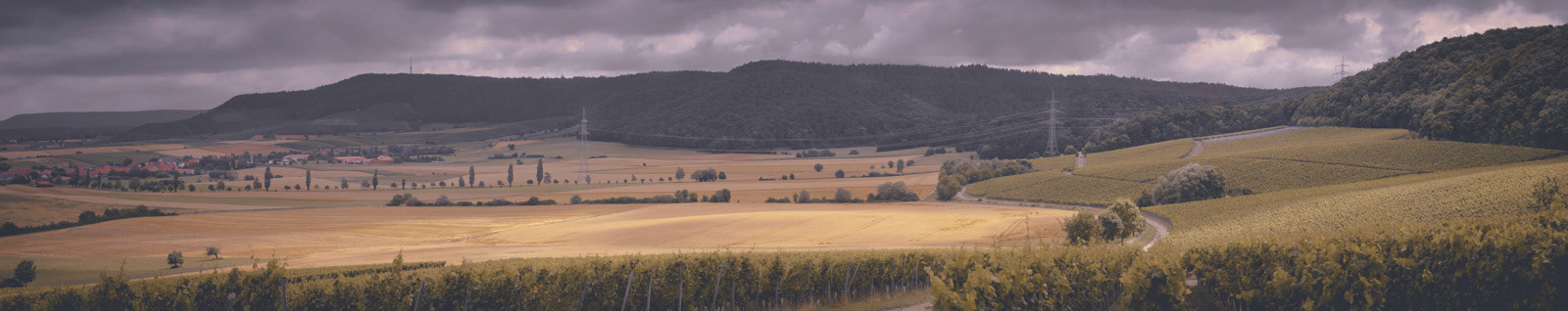 Wonderful frankonian panorama view from top of the village Castell. This panorama picture was made of 5 photos with Lightroom.