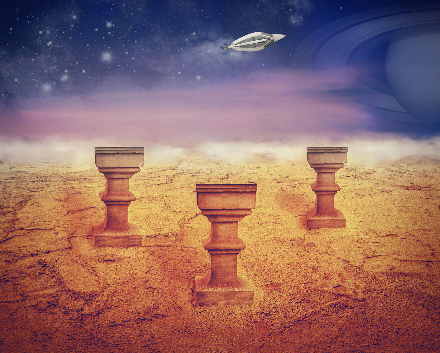 Inspired by the deep of space I've created this Mars landing artwork.