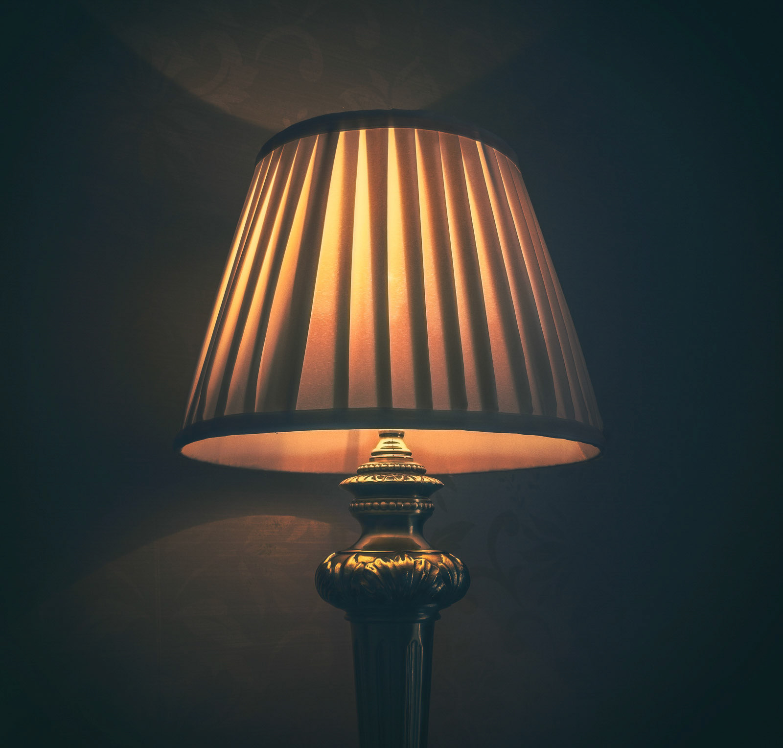Real Irish lamp in a hotel room. Classic and vintage style.
