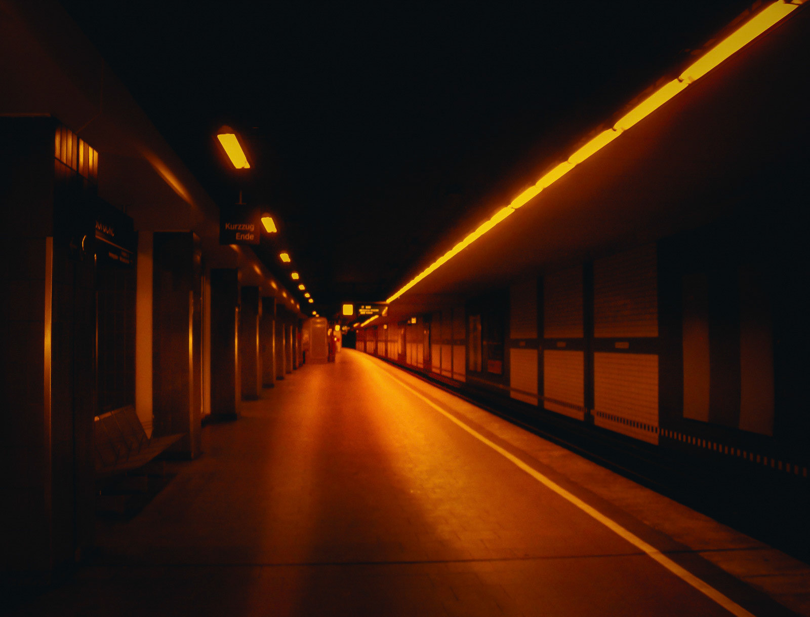 Melancholic scenery of a tunnel in the underground.