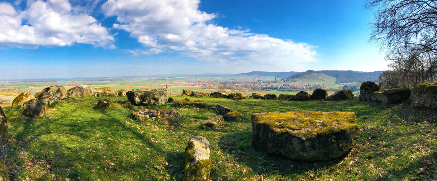 This is my beautiful homeland in Lower Frankonia, Bavaria. Someone said that the skies are always blue here and the sun always shines...

Capture was made with iPhone7 Panorama Mode, free hand.