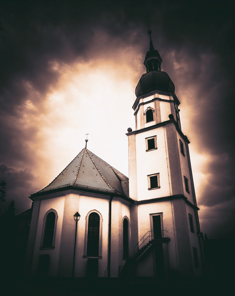 This church definately belongs to the holy heaven. The bright light in the background makes the whole picture very dramatic.