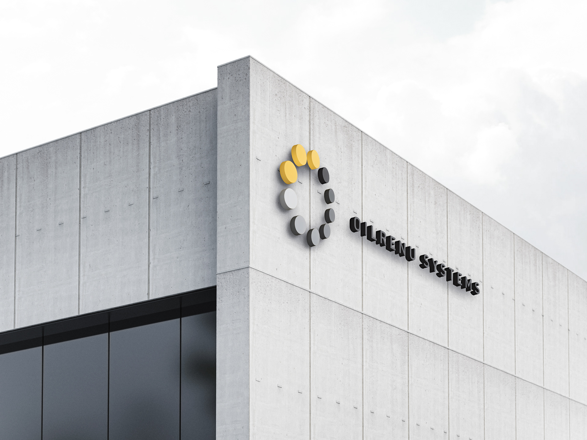 Oilrenu logo on exterior of building