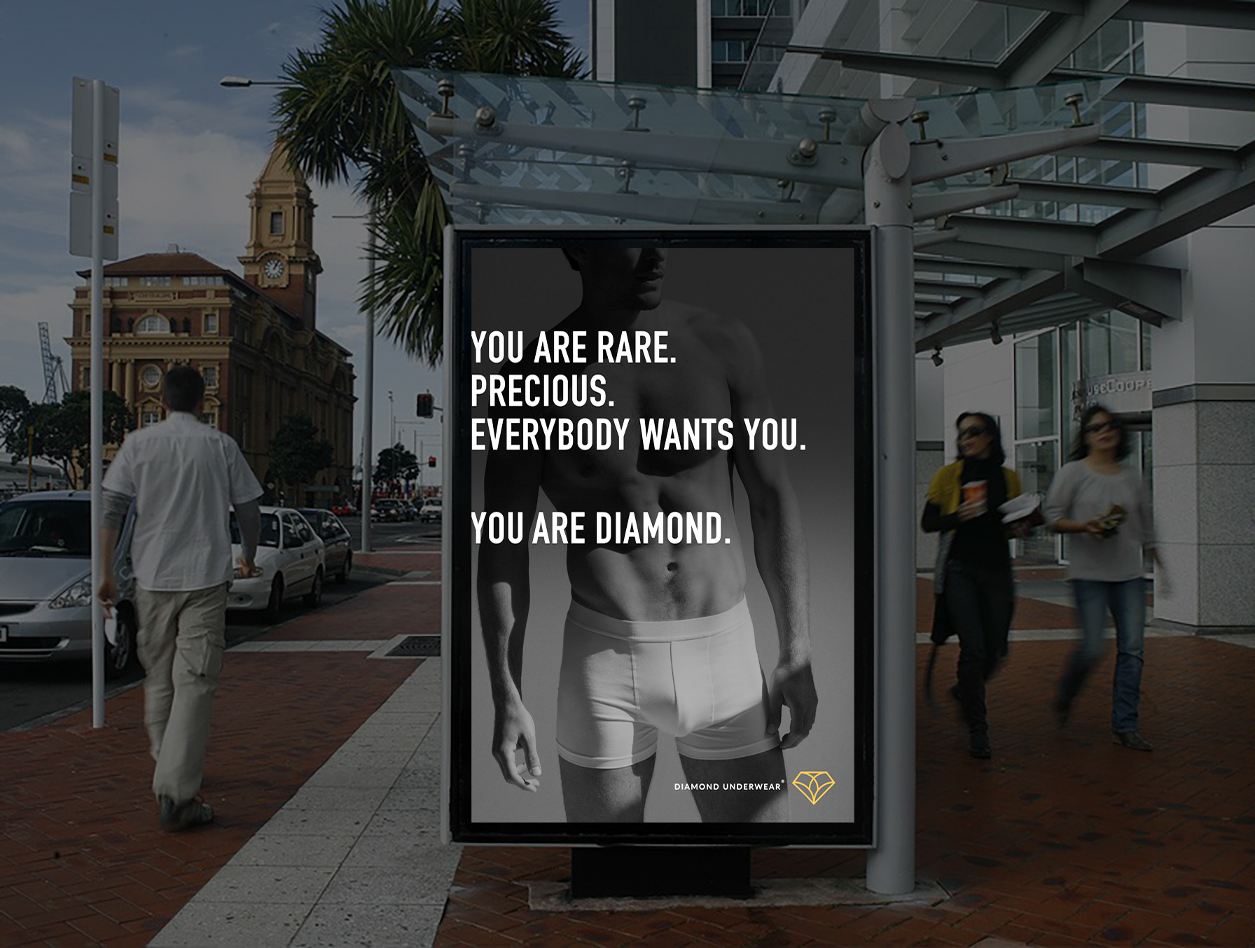 Diamond Underwear outdoor male advertising