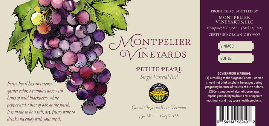 Petite Pearl Wine Label