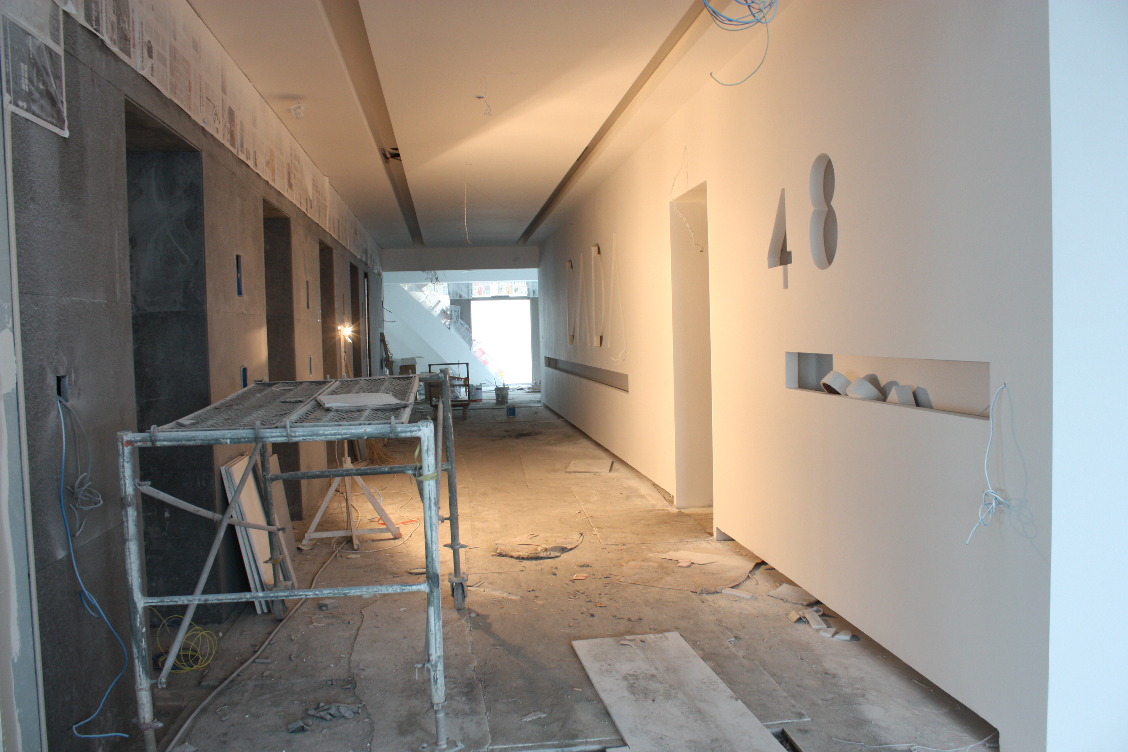 THE LIFT LOBBY DURING CONSTRUCTION