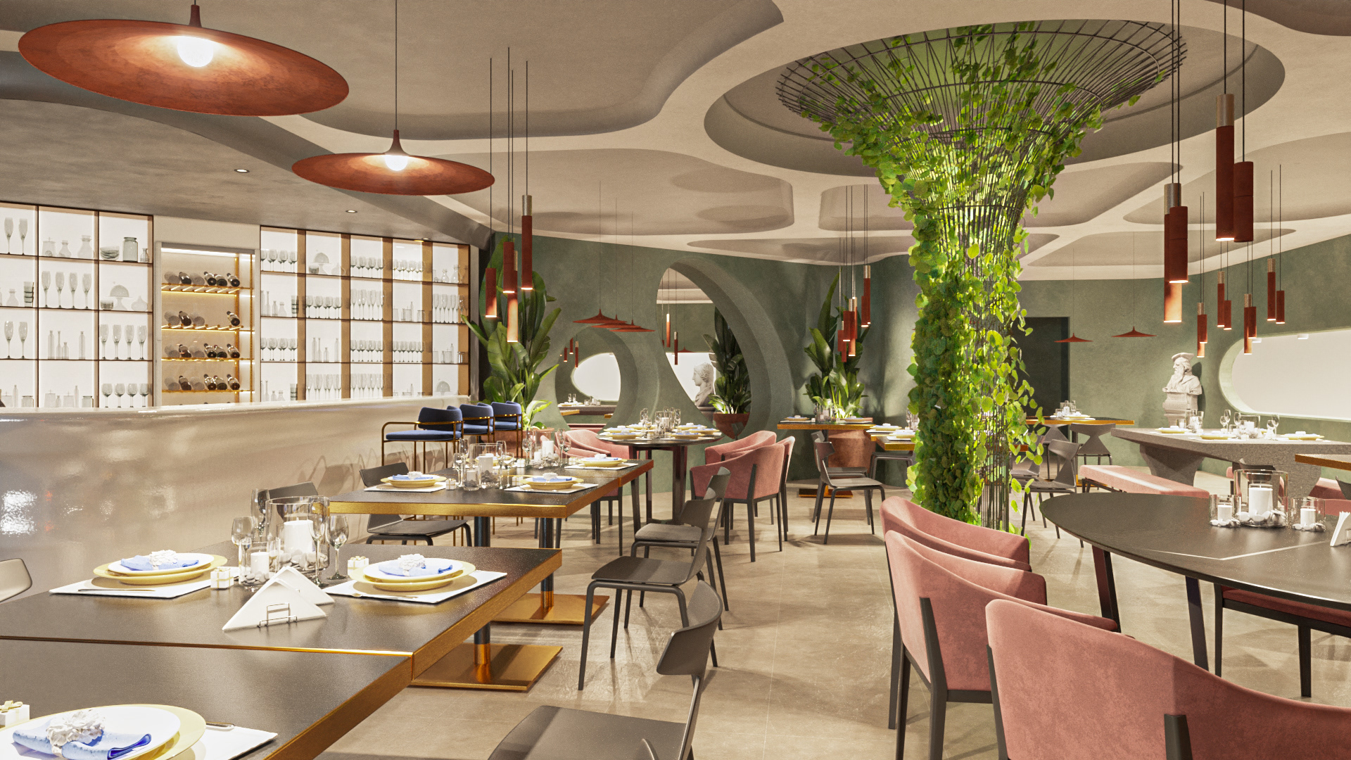 Render of the main dining room