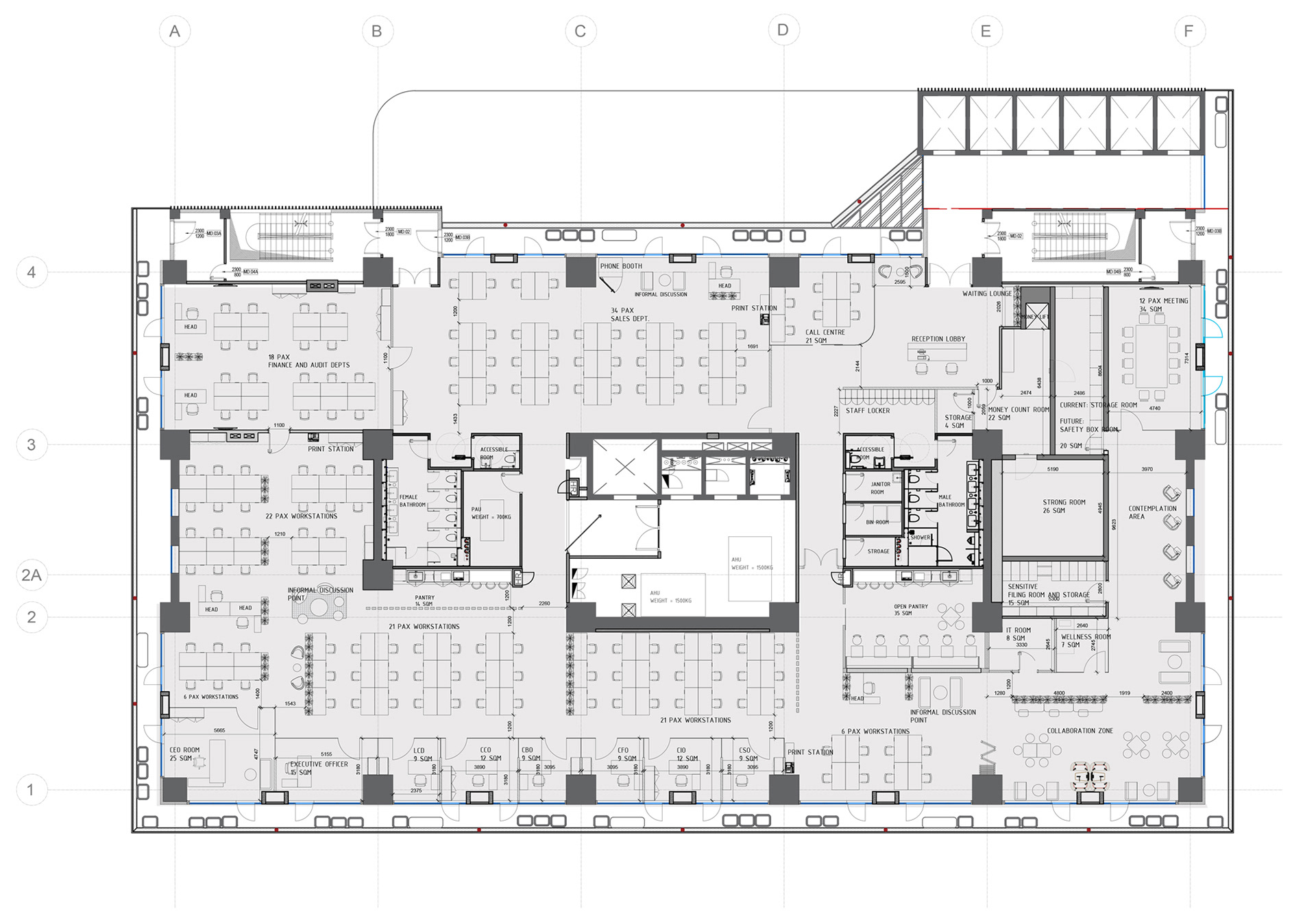 LAYOUT OF A TYPICAL OFFICE PLAN