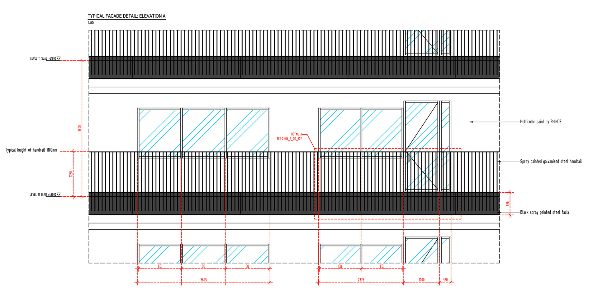 DETAILED ELEVATION OF THE FACADE