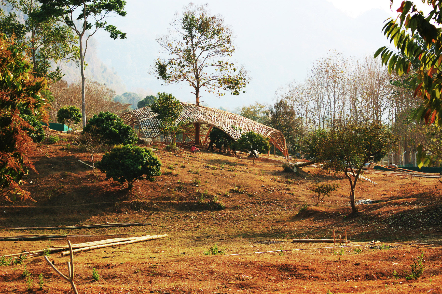 BAMBOO STRUCTURE OF THE BUILDING