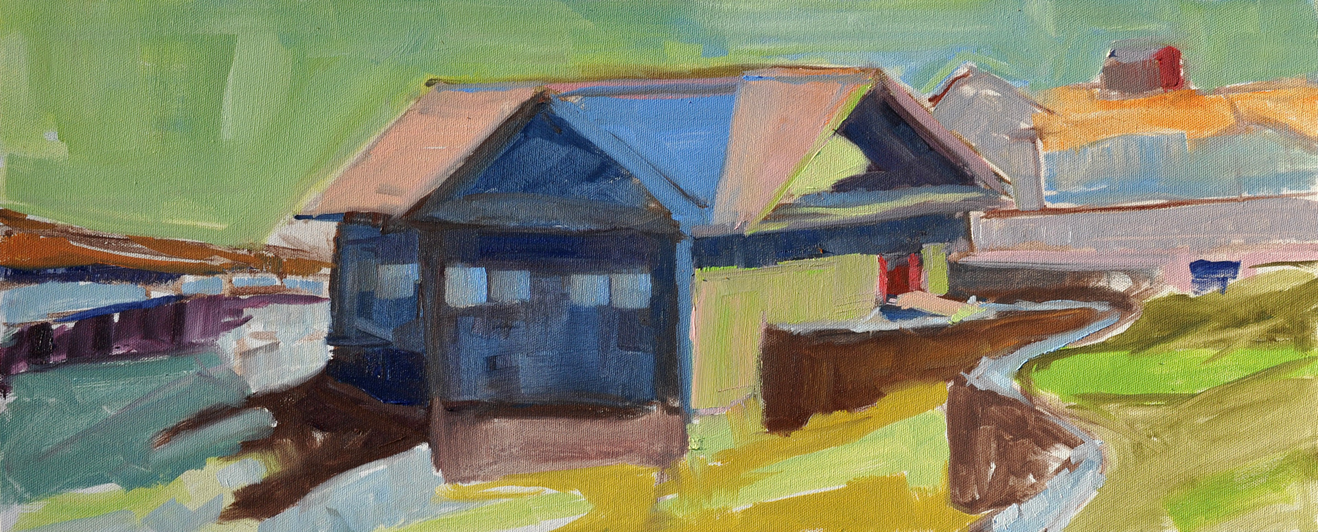 "View from Elizabeth Perkins House" Oil on Canvas 10"x24" September 2019