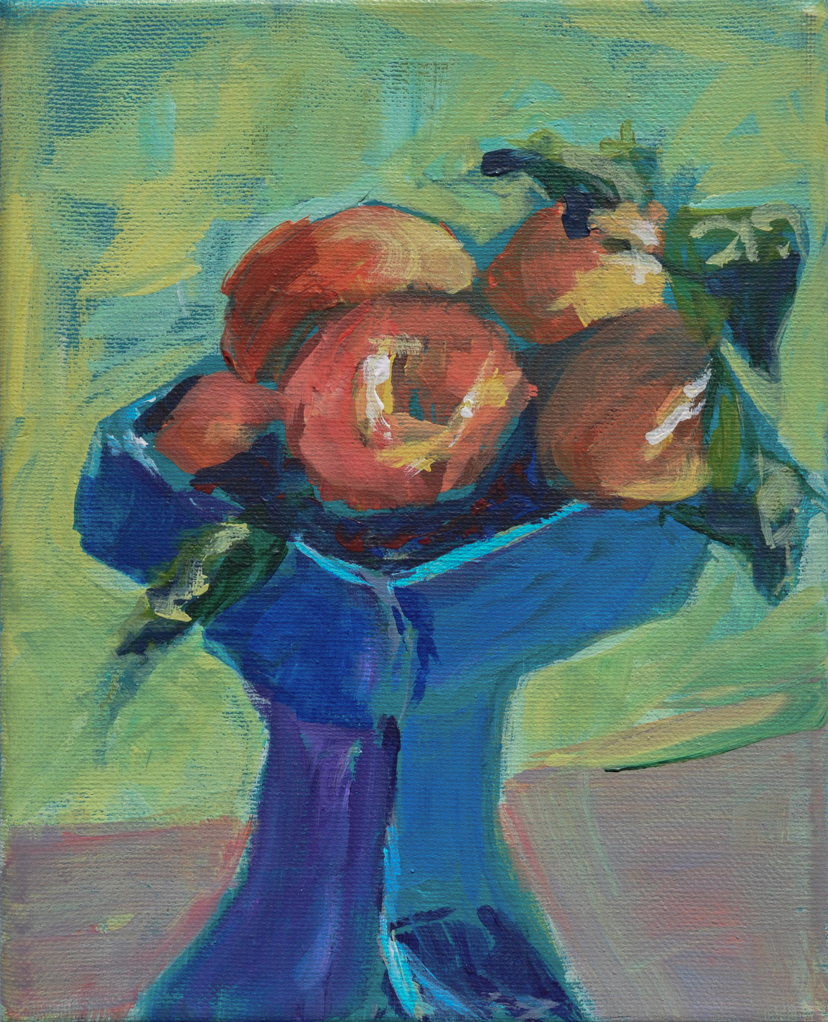 "Red Apples" Acrylic on Canvas, 10"x8" 2016