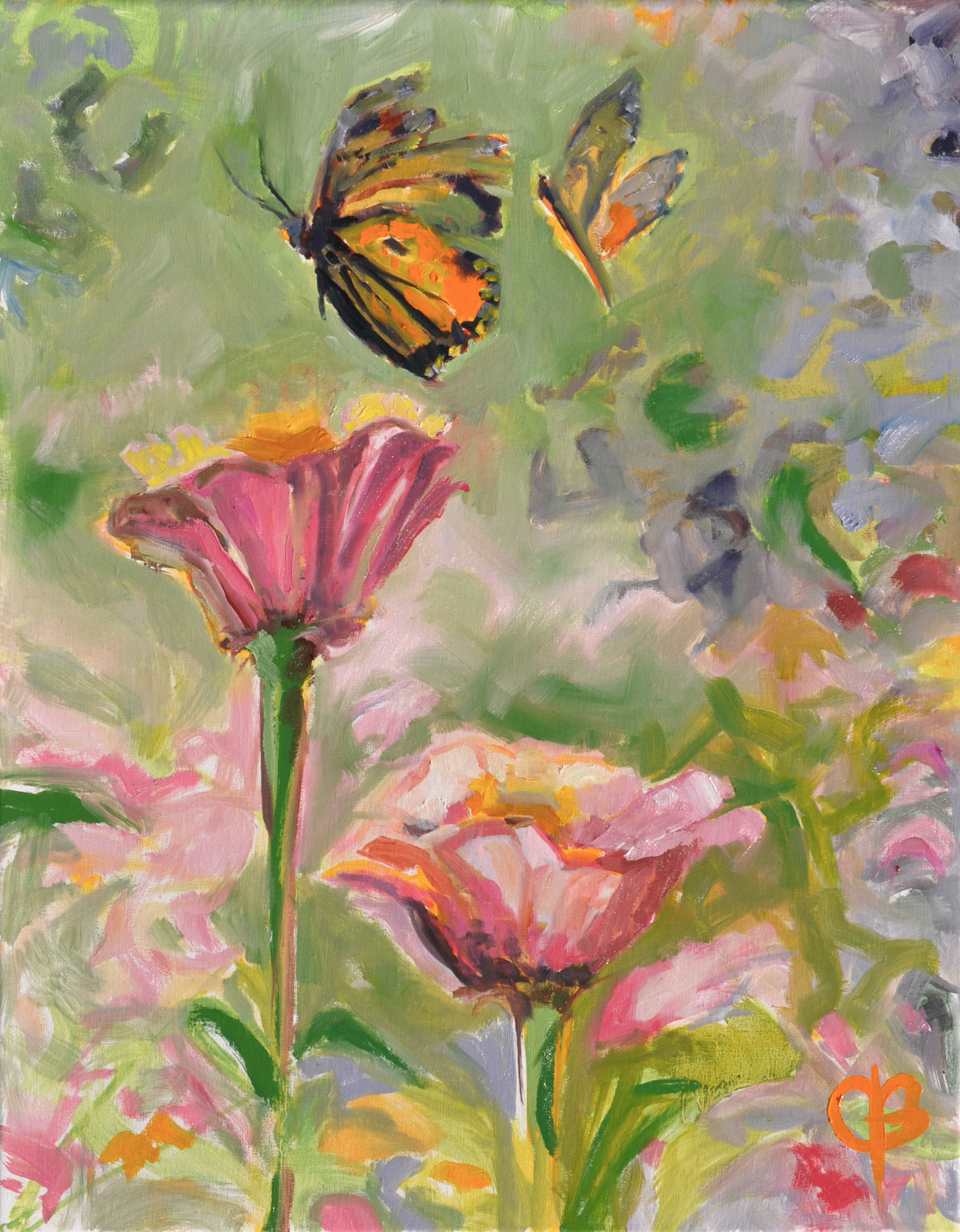 "Monarch Friends" Oil on Linen 20" x 16" September 2020
