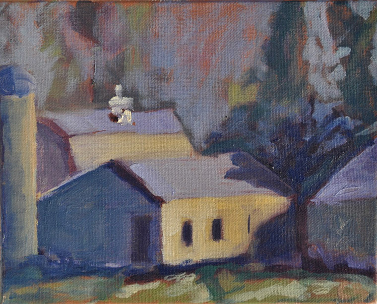 "Afternoon Barn" Acrylic on Canvas 8"x10" 2013