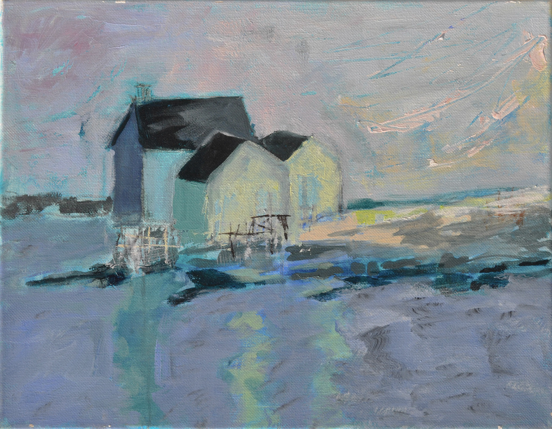 "Willard Shacks" Acrylic on Canvas  11"x14" 2014