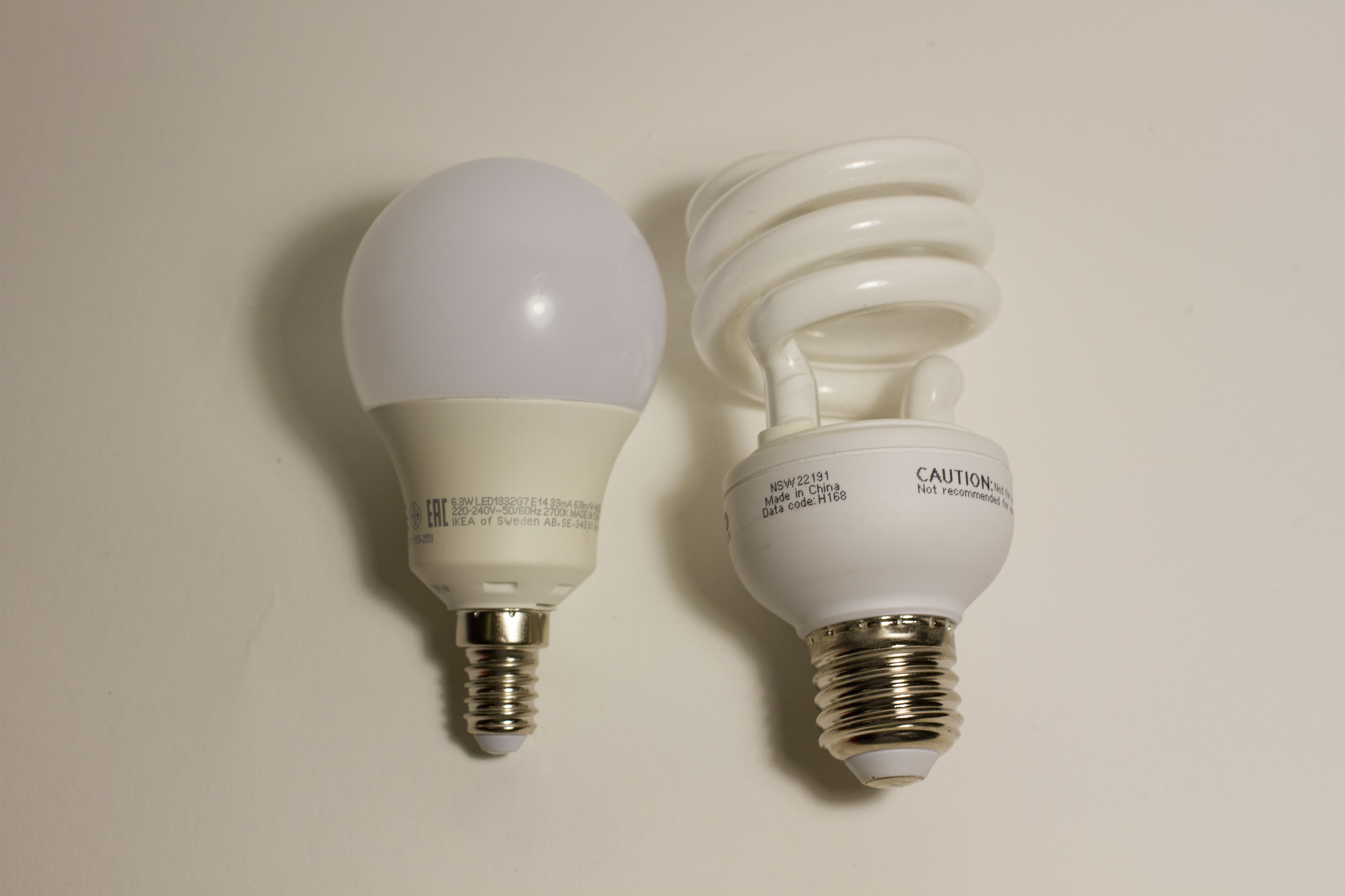 Match white balance of two bulb