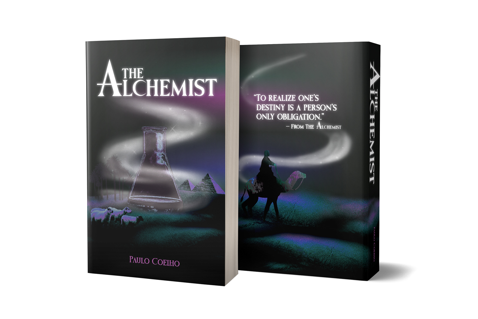 Book cover redesign for "The Alchemist" by Paulo Coelho – made with InDesign and Photoshop