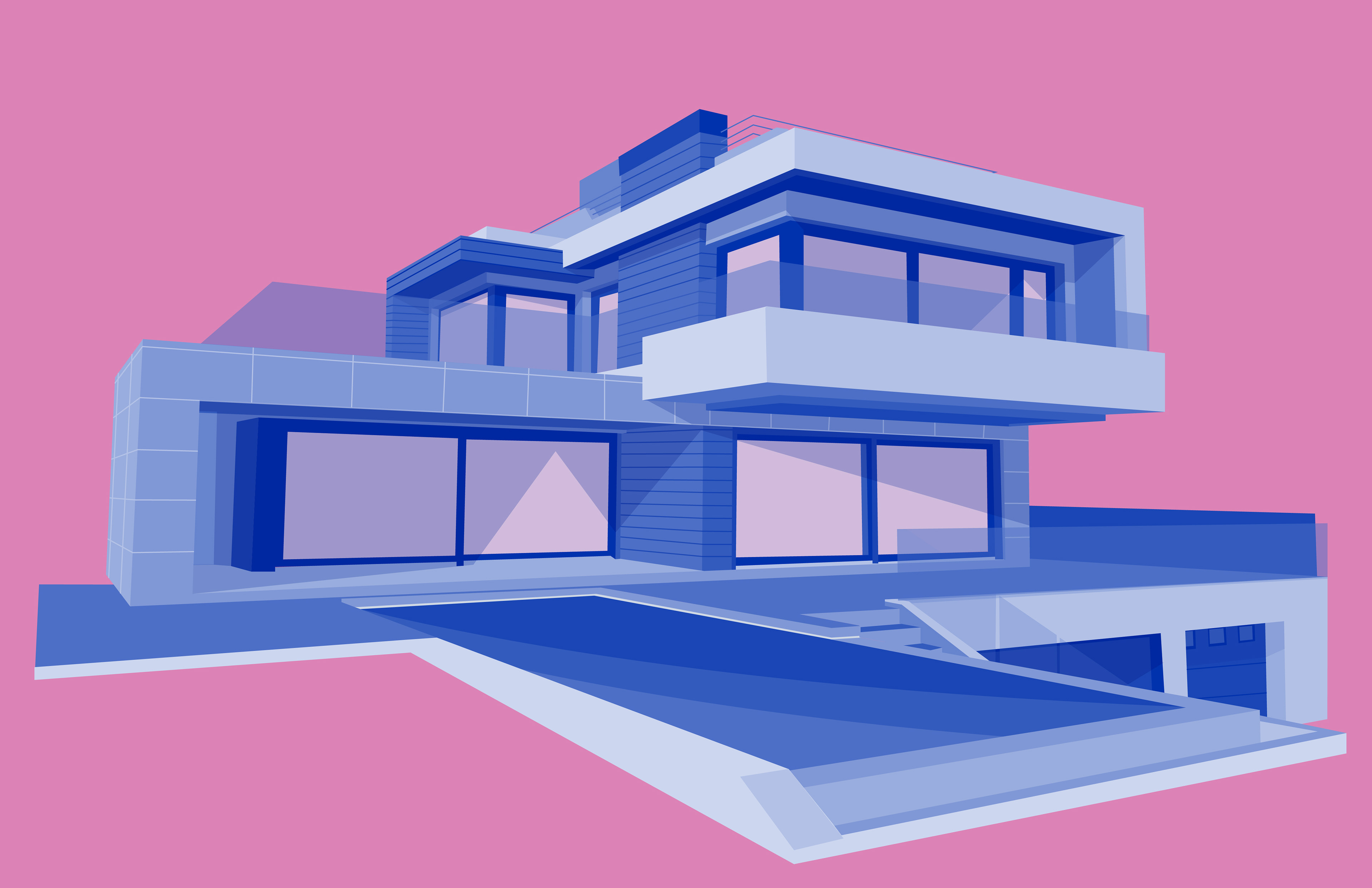 Architecture illustration made in Illustrator