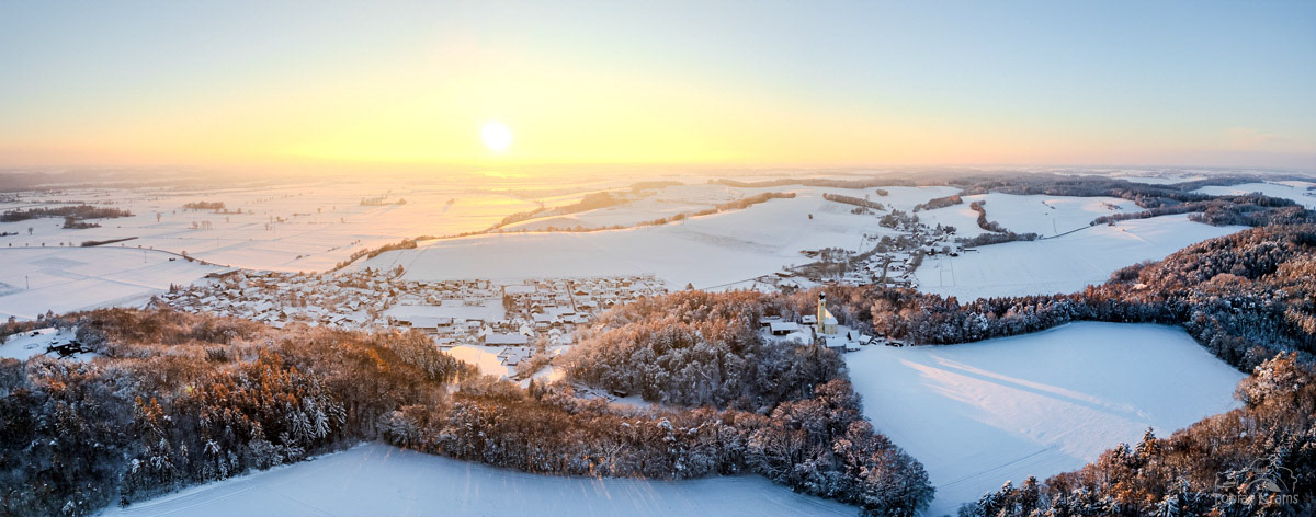 Sonnenuntergang im Winter - Mettenbach 2023