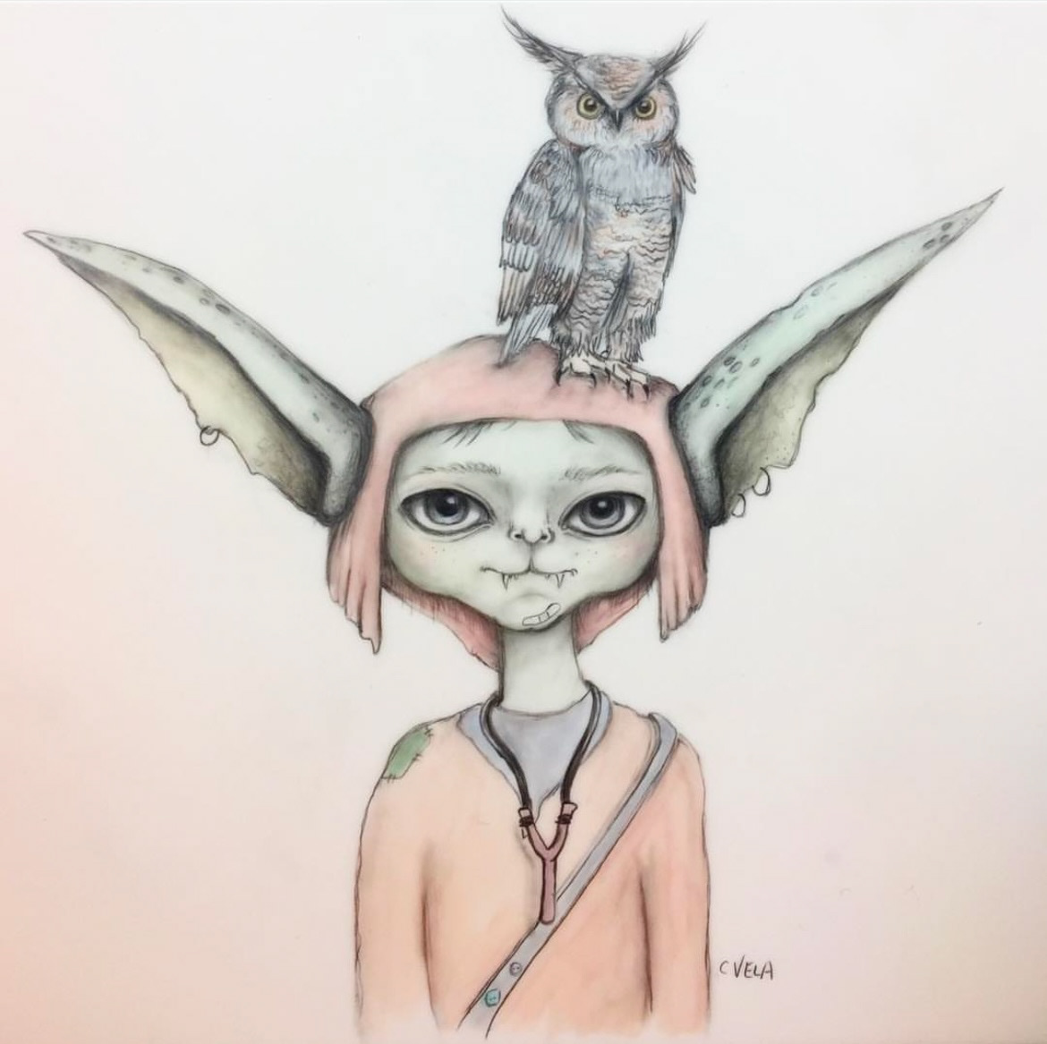 "Leif" Graphite and alcohol markers on Yupo translucent paper illustration