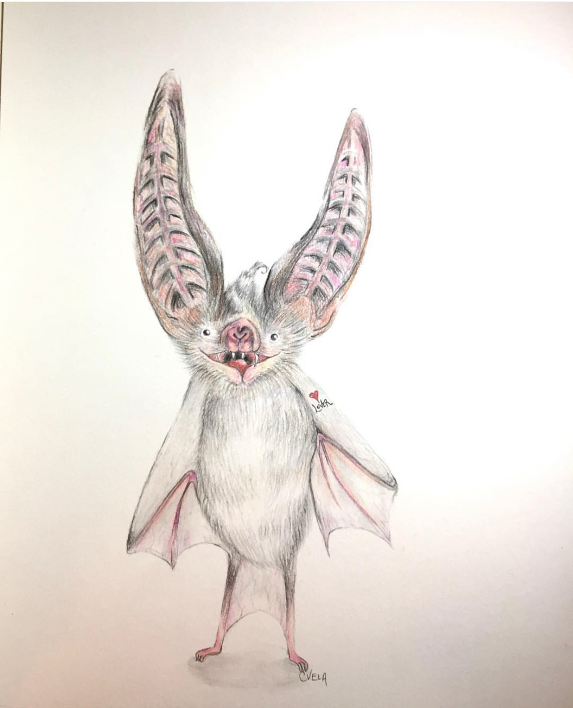 "Tito Vampirito" Color pencil and watercolor on paper illustration