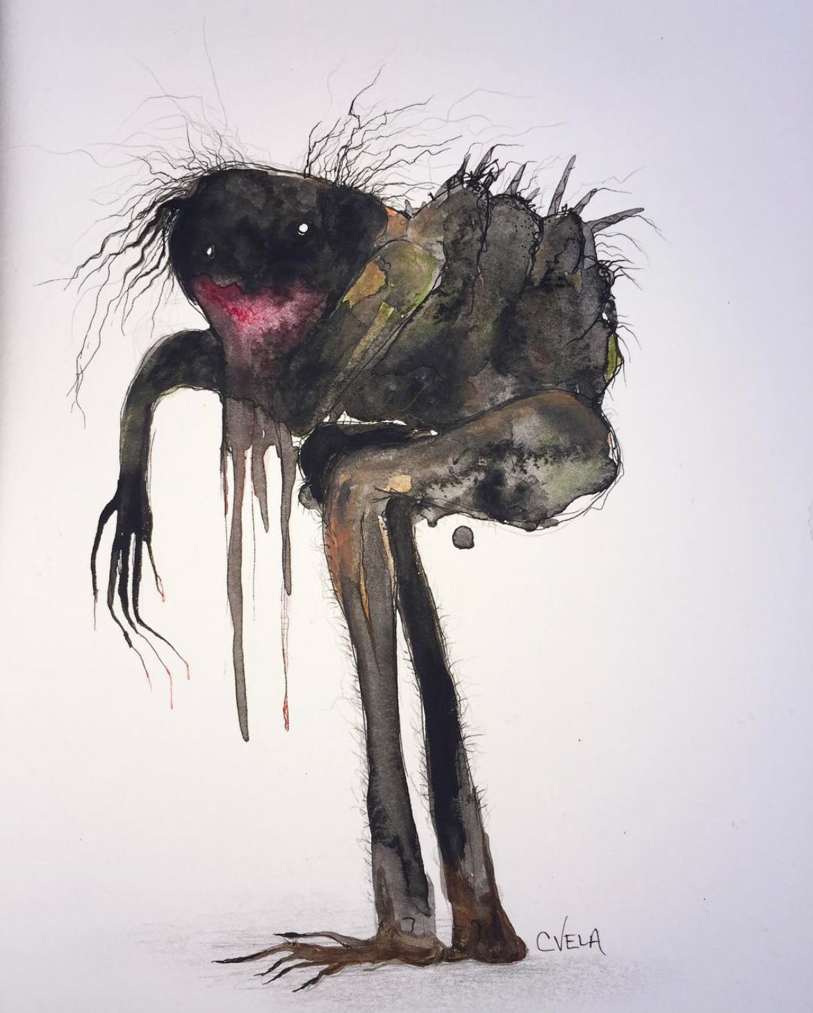 "Nightmare" Watercolor on paper illustration