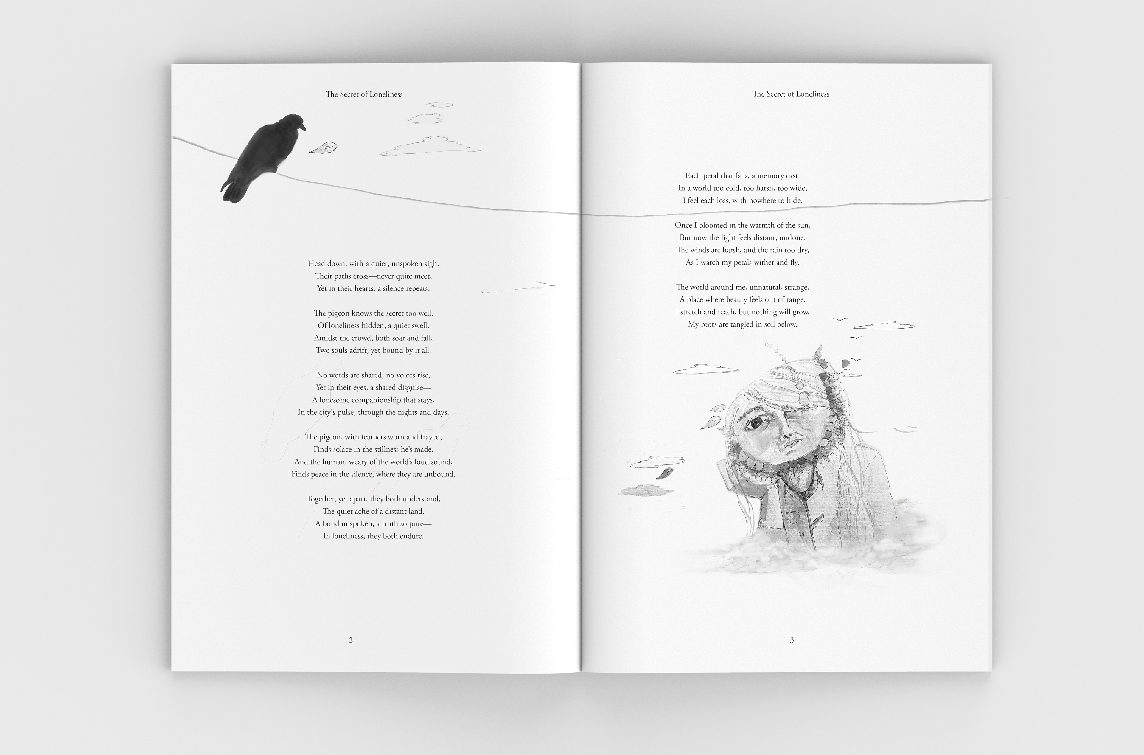 Illustration for "The Secret of Loneliness" Poetry Book