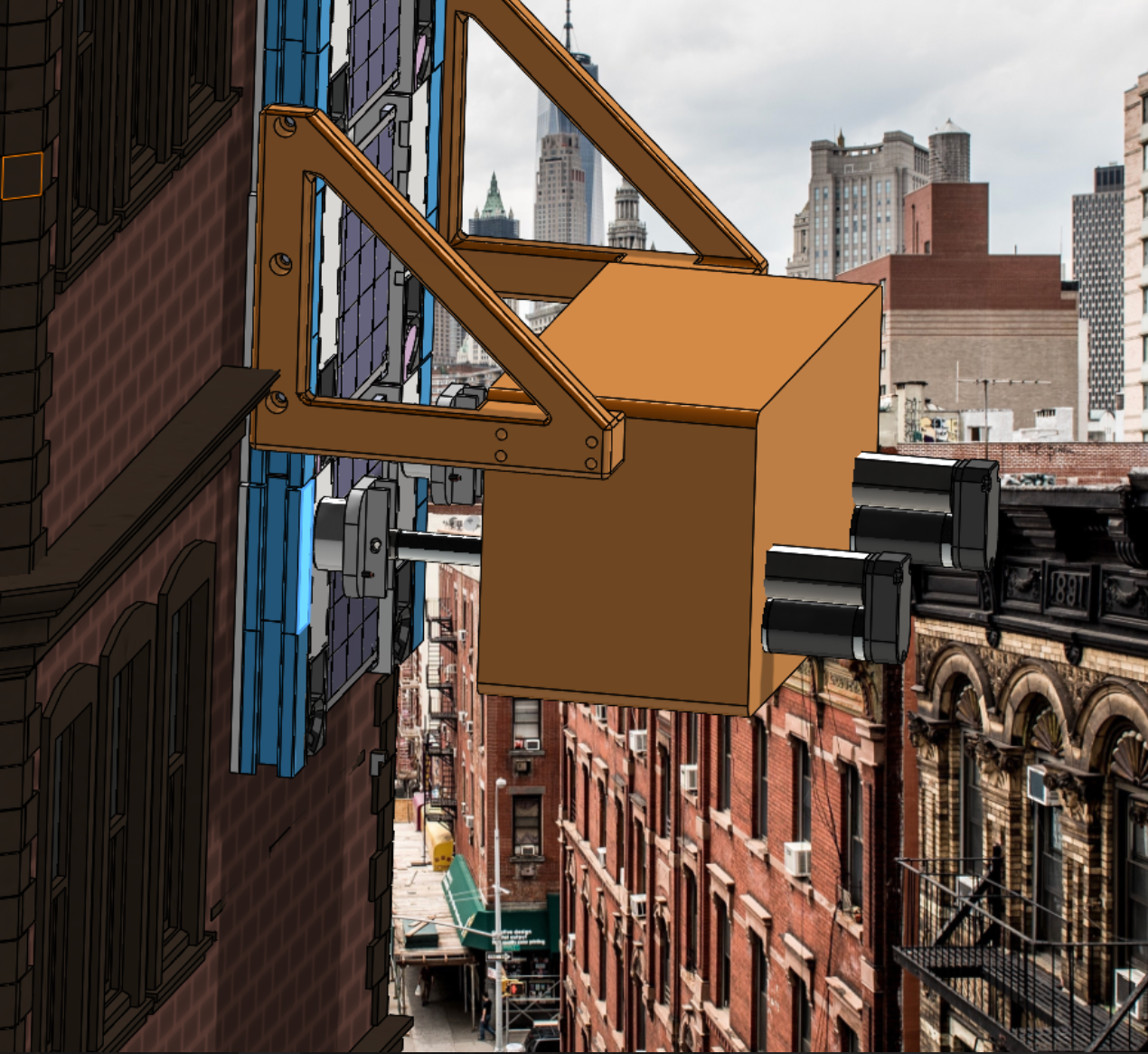 Arms snap panel into connectors