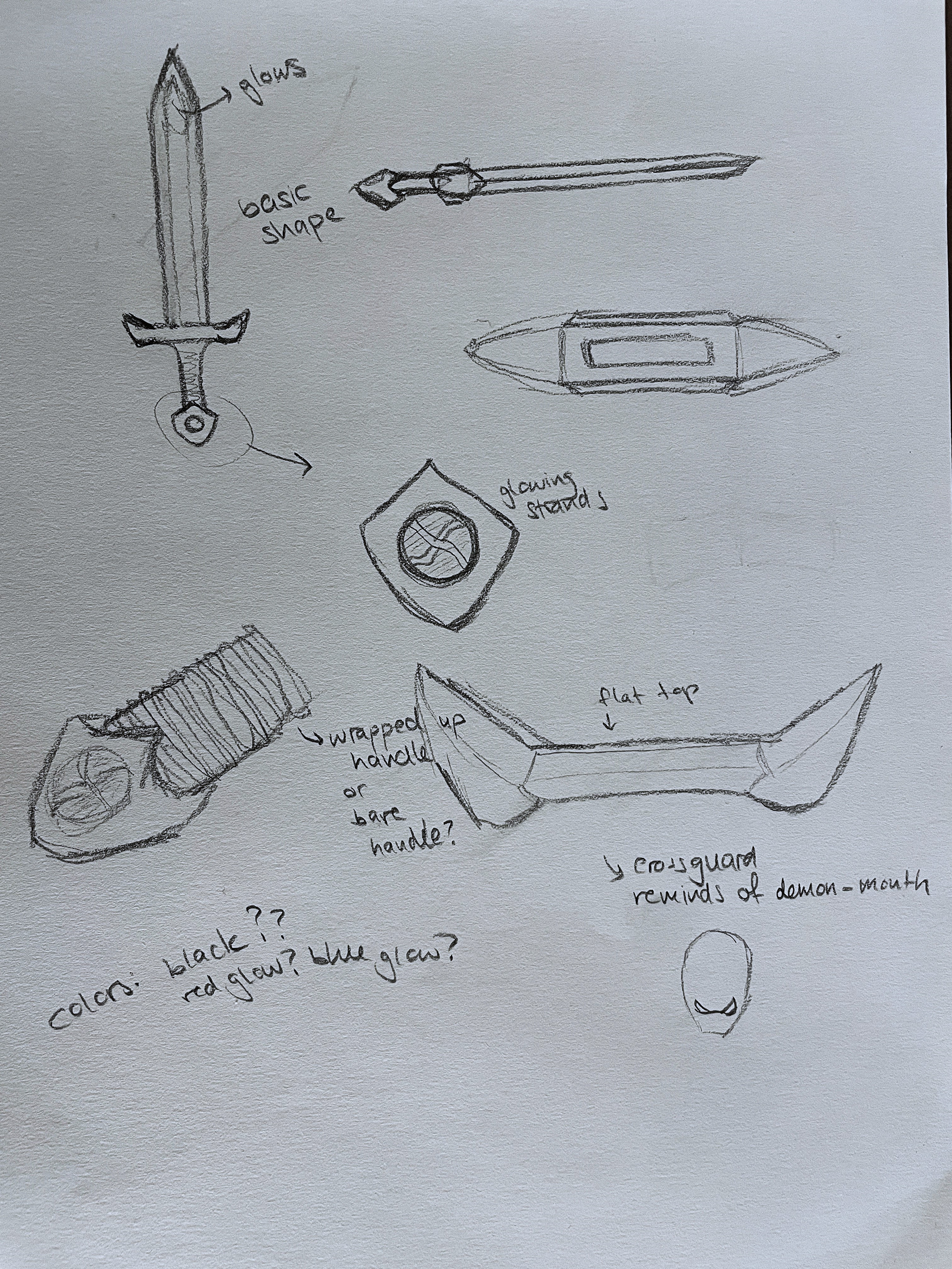 Entwurfsideen für Phraans Schwert