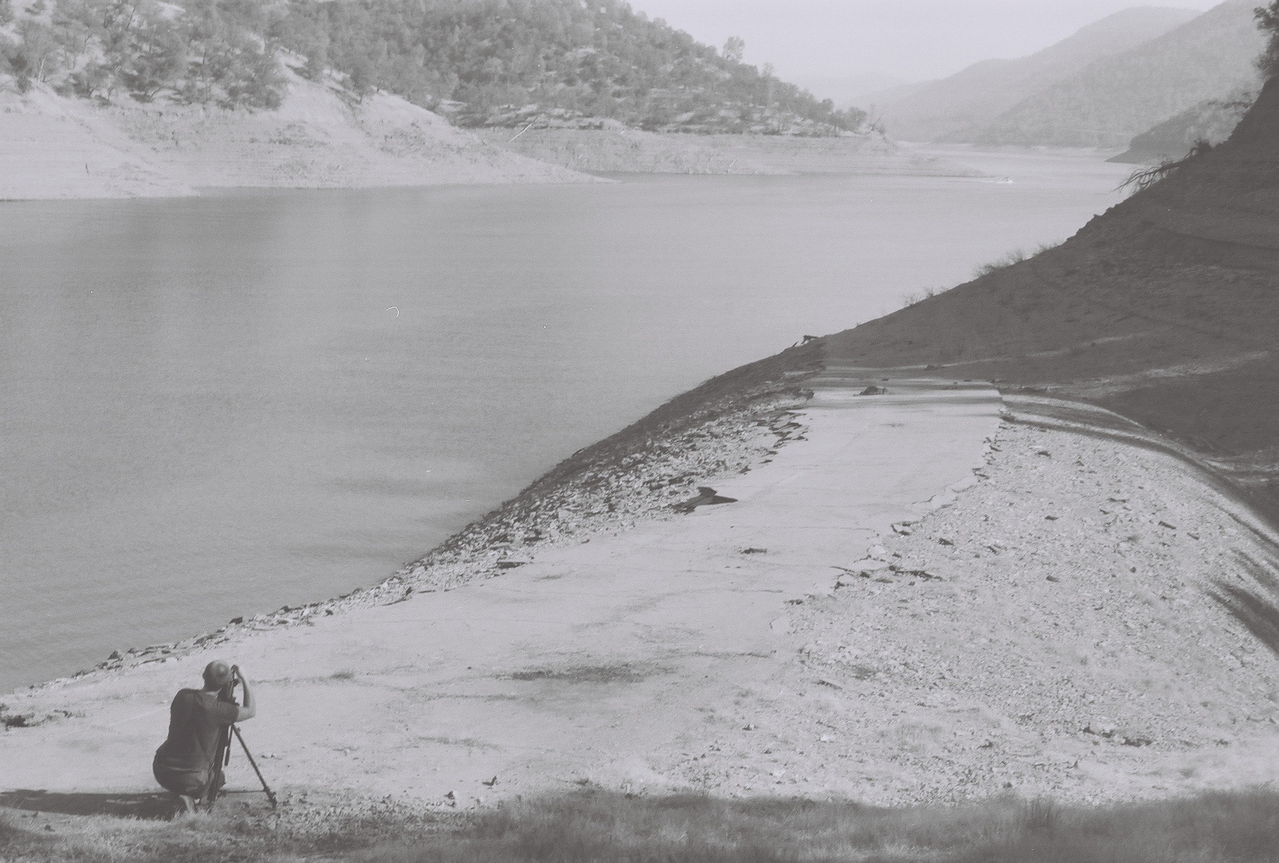 The end of Shawmut Road and the lake covering the old mine