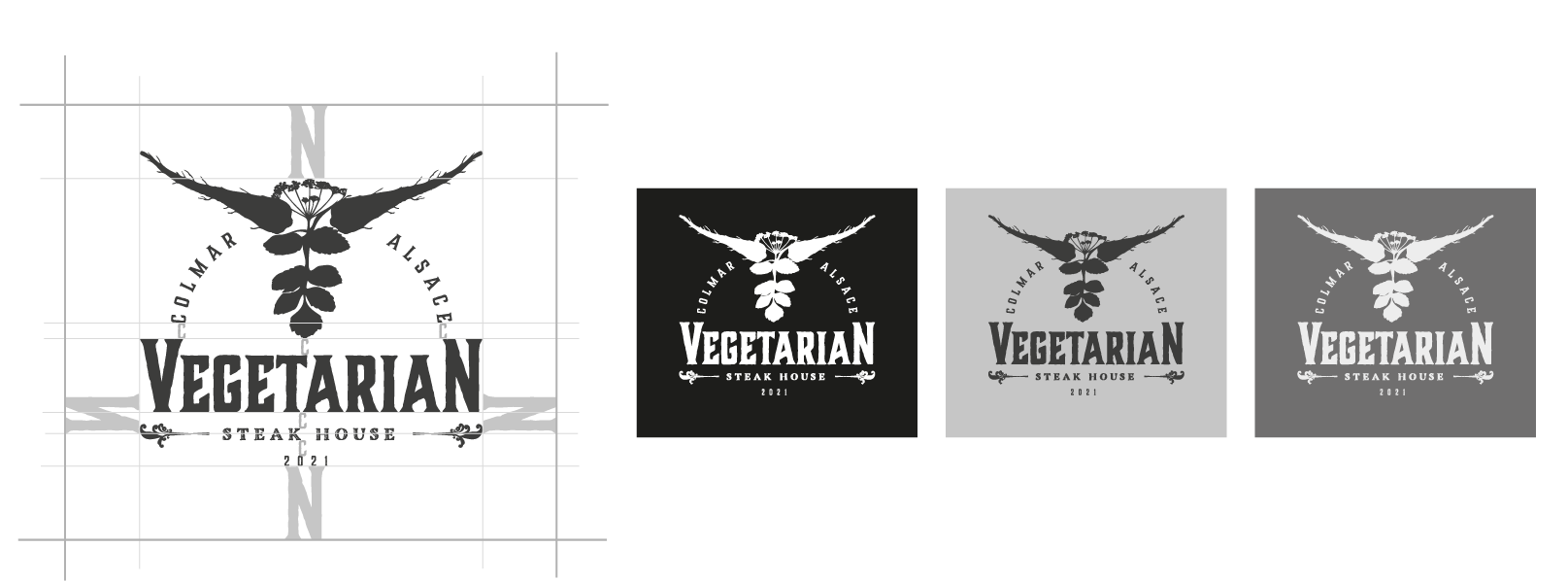 Zone d'espacement et logotype en niveaux de gris