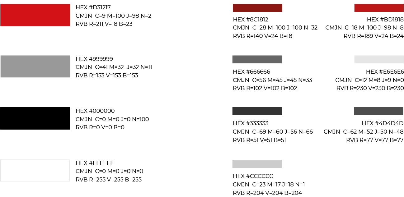 Couleurs autorisées
