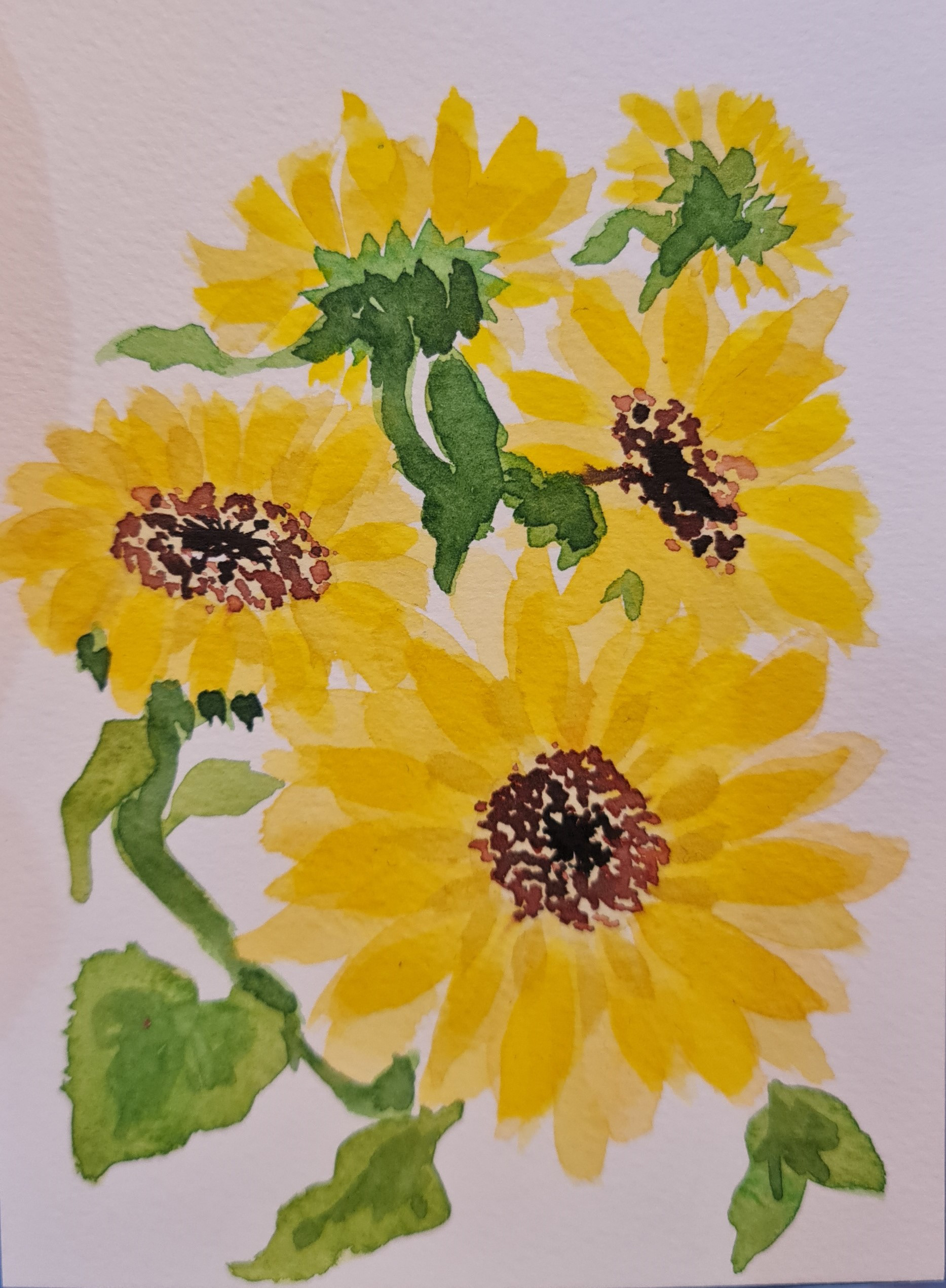 Sunflower watercolour card