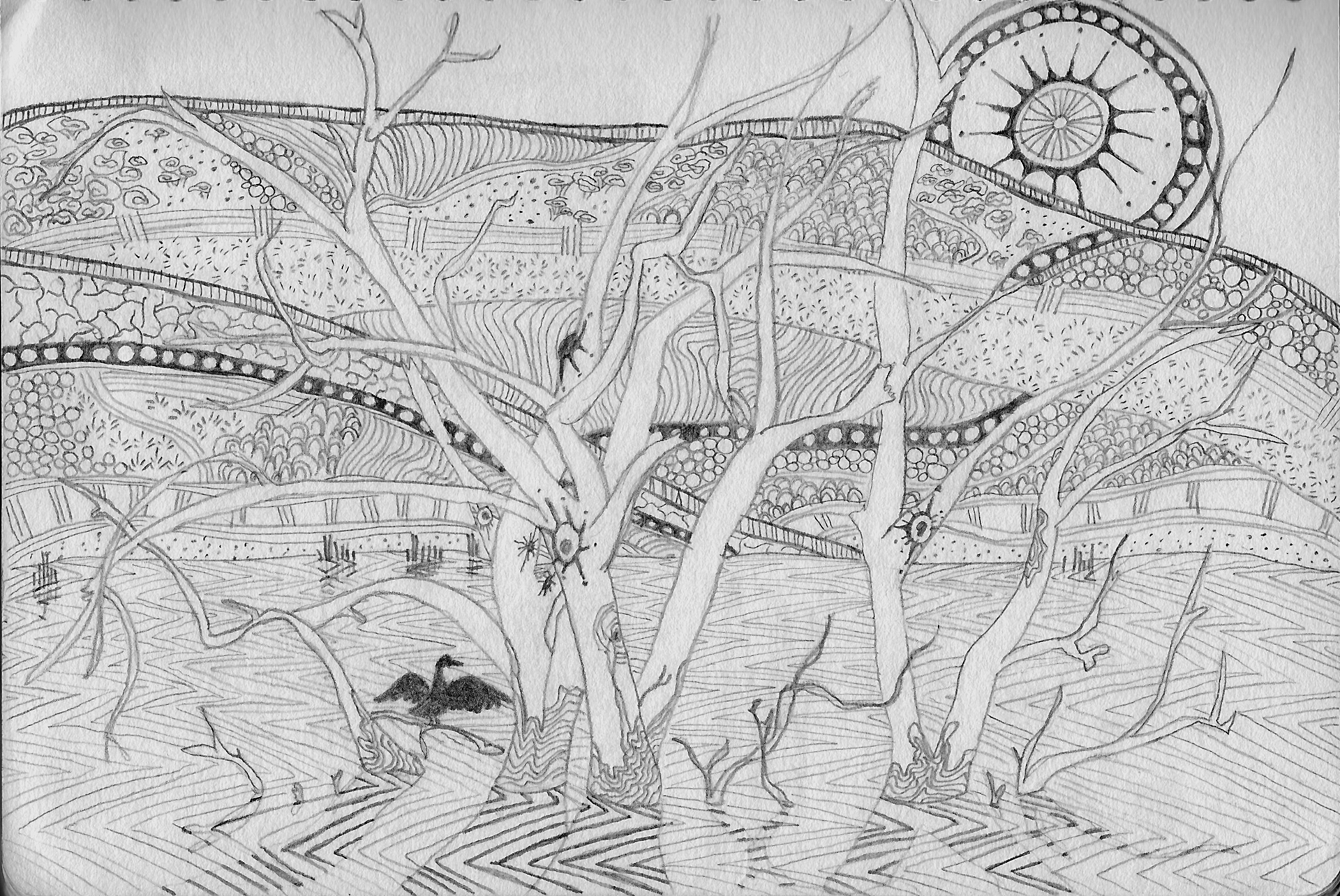 Boonie Doon, pattern drawing, pencil