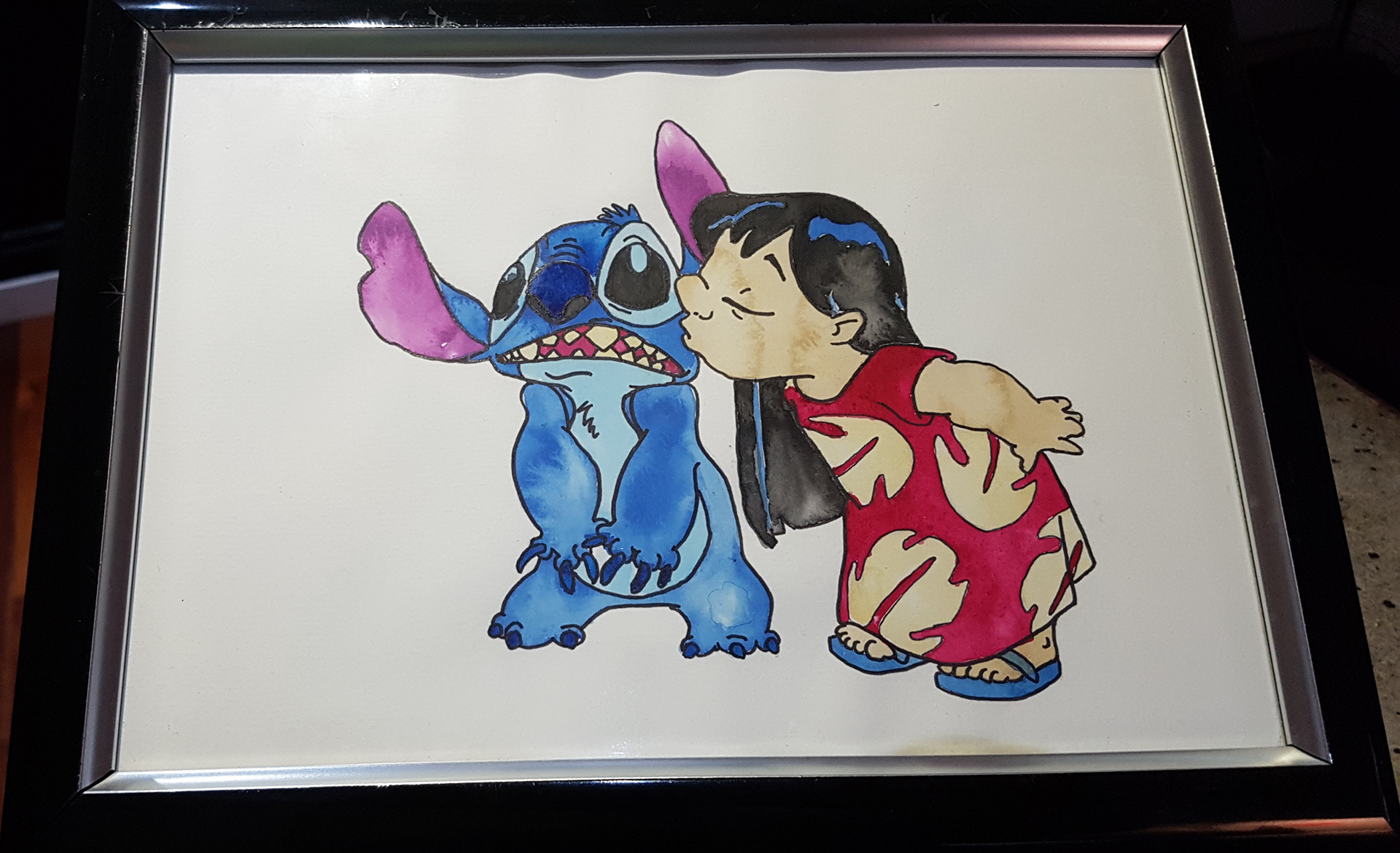 Lilo & Stitch, watercolour fan art
