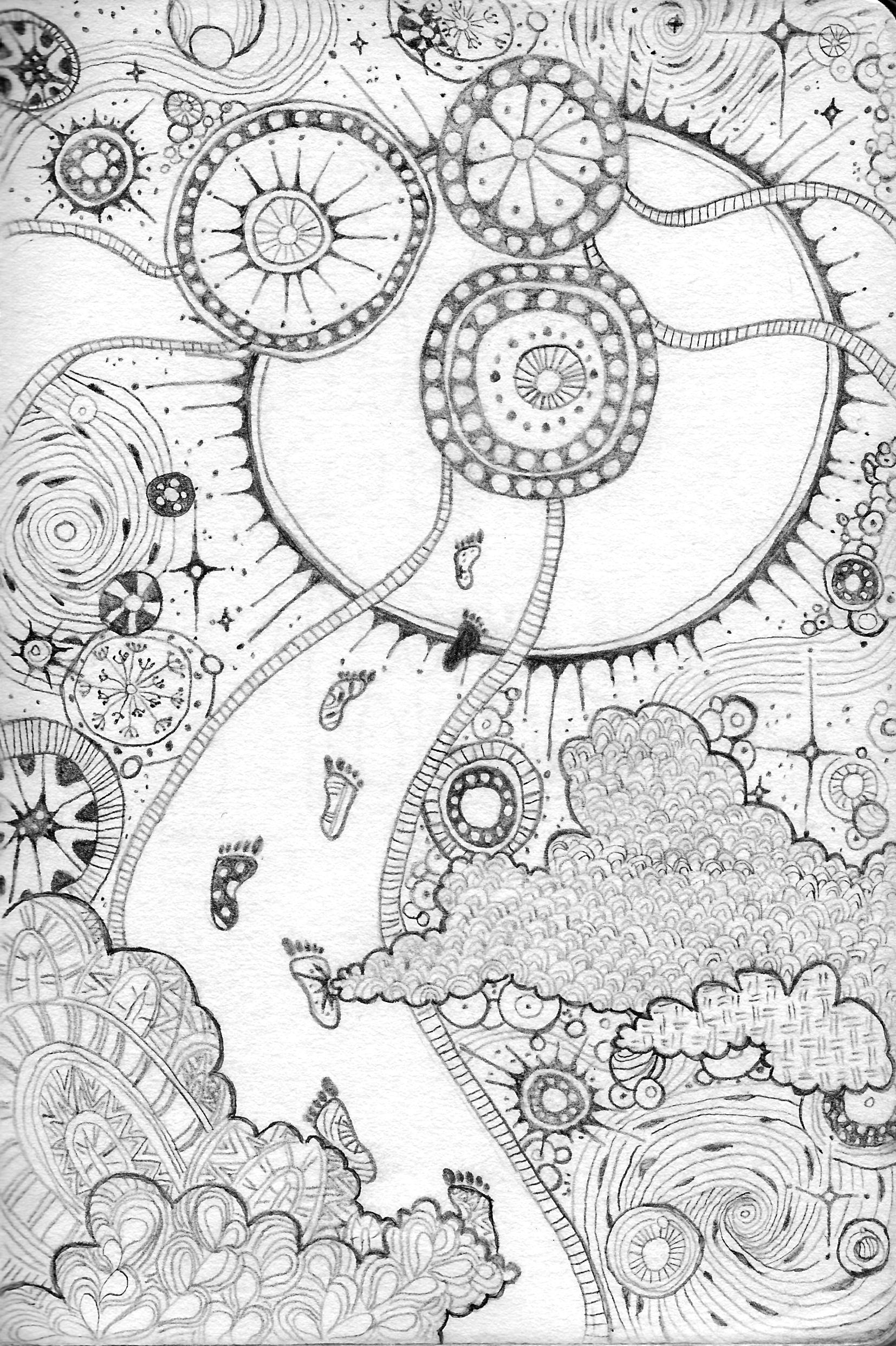 And God called the firmament heaven, pattern drawing, pencil