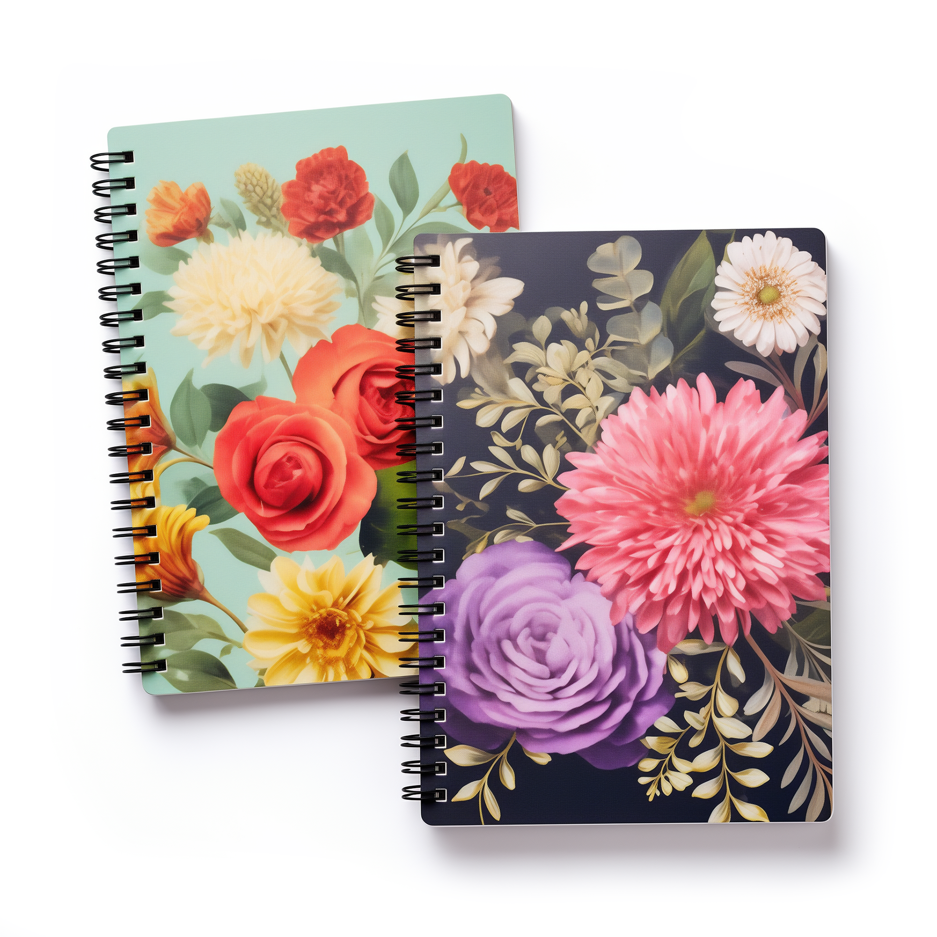 notes w twardej oprawie z oprawą spiralną po długim boku