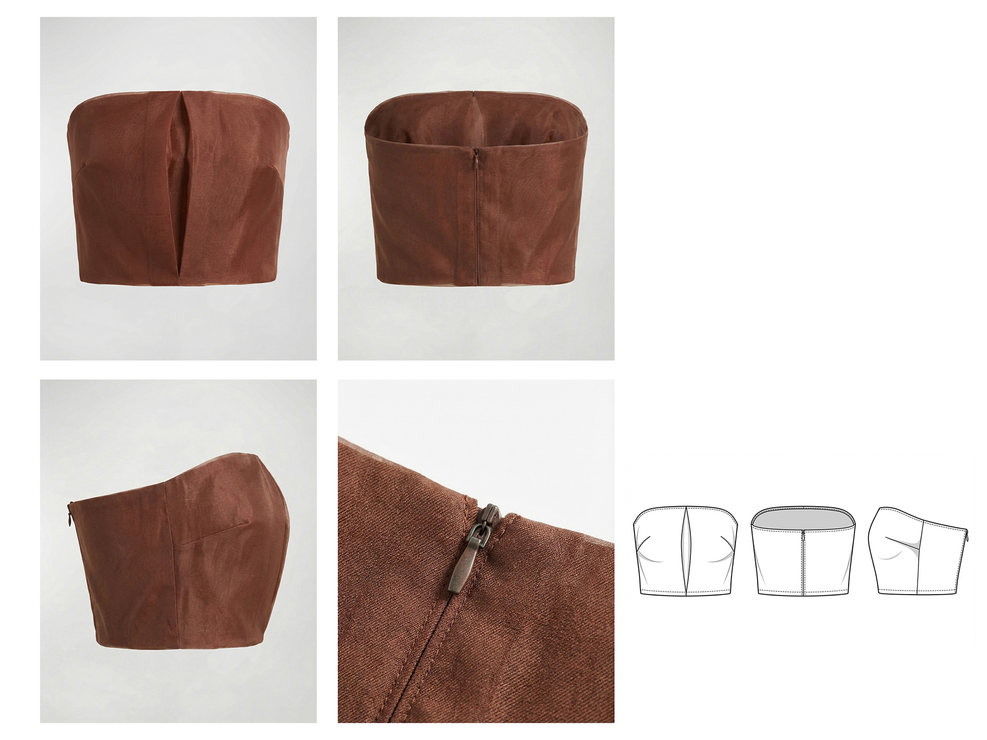 Design + E-commerce-ready photoshoot on model + E-commerce-ready Flat Shots on ghost mannequins + Technical Drawings