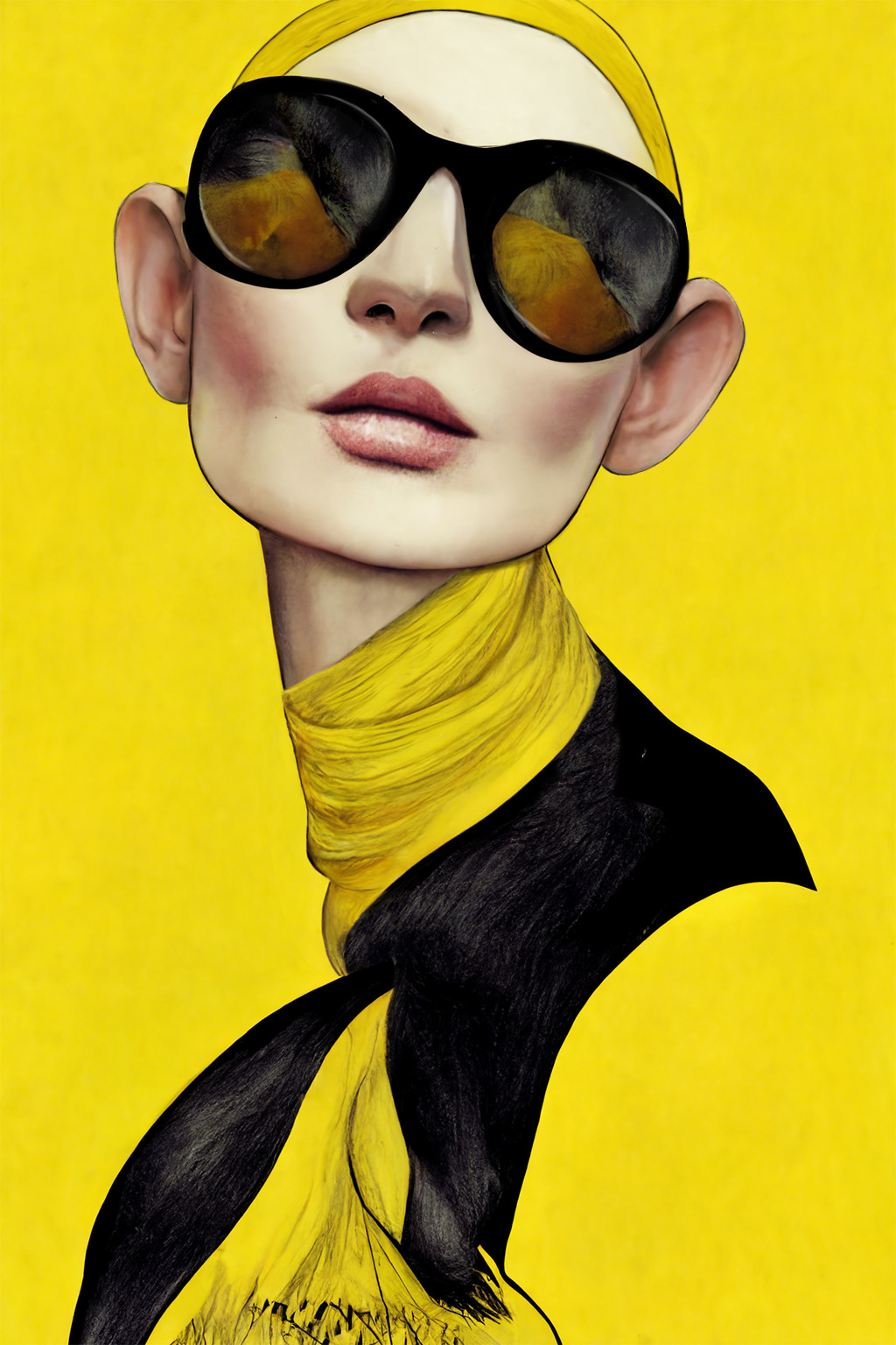 Woman portrait in yellow