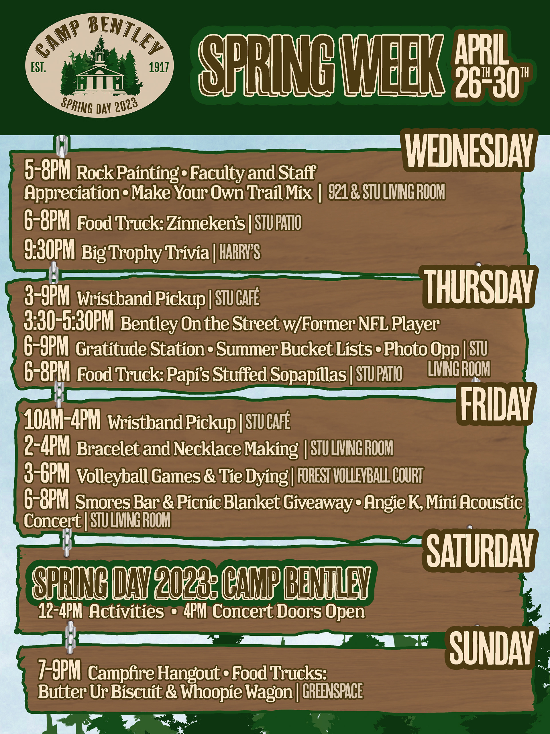 Spring Week 2023 Schedule