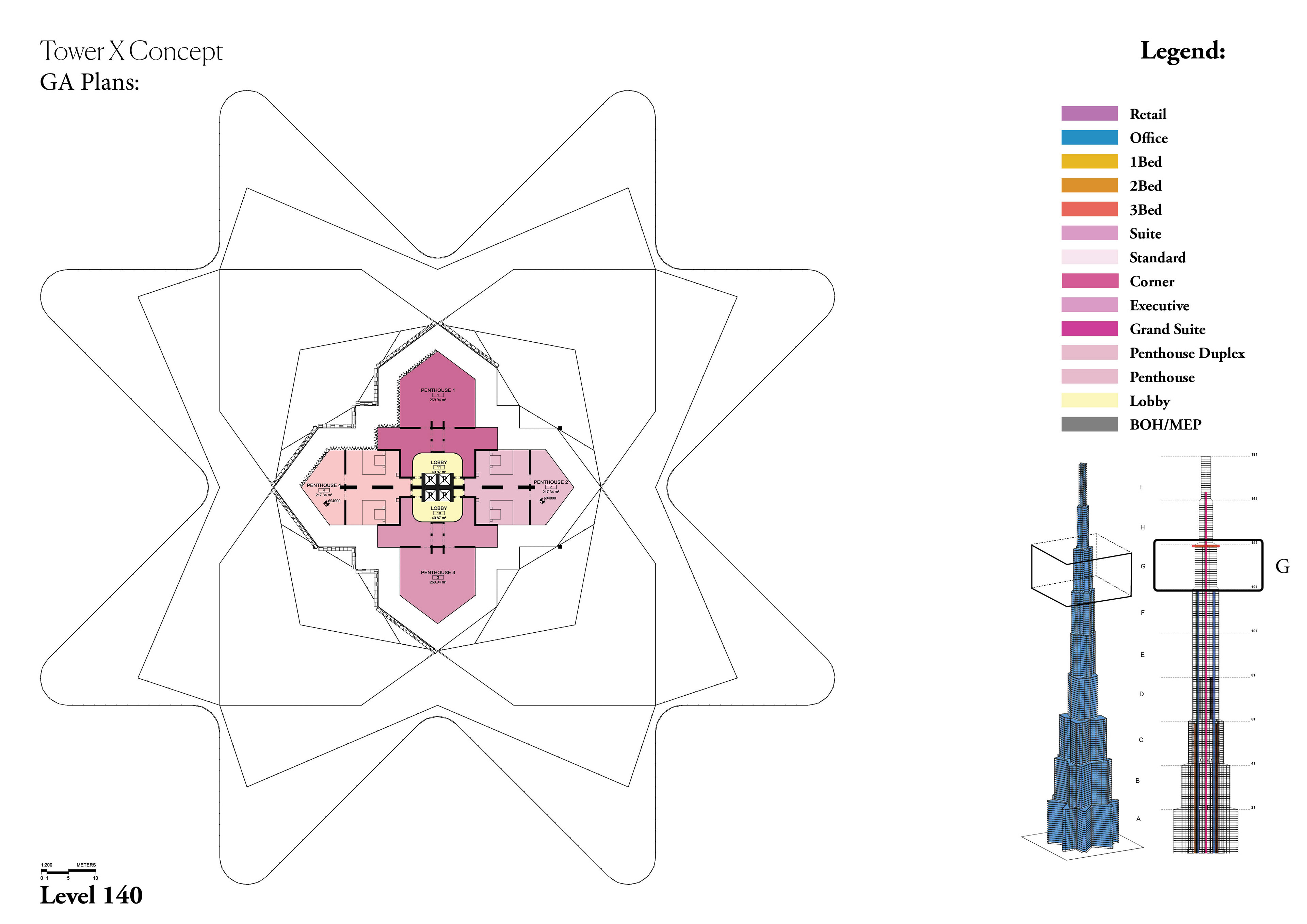 Tower X - Penthouse Level