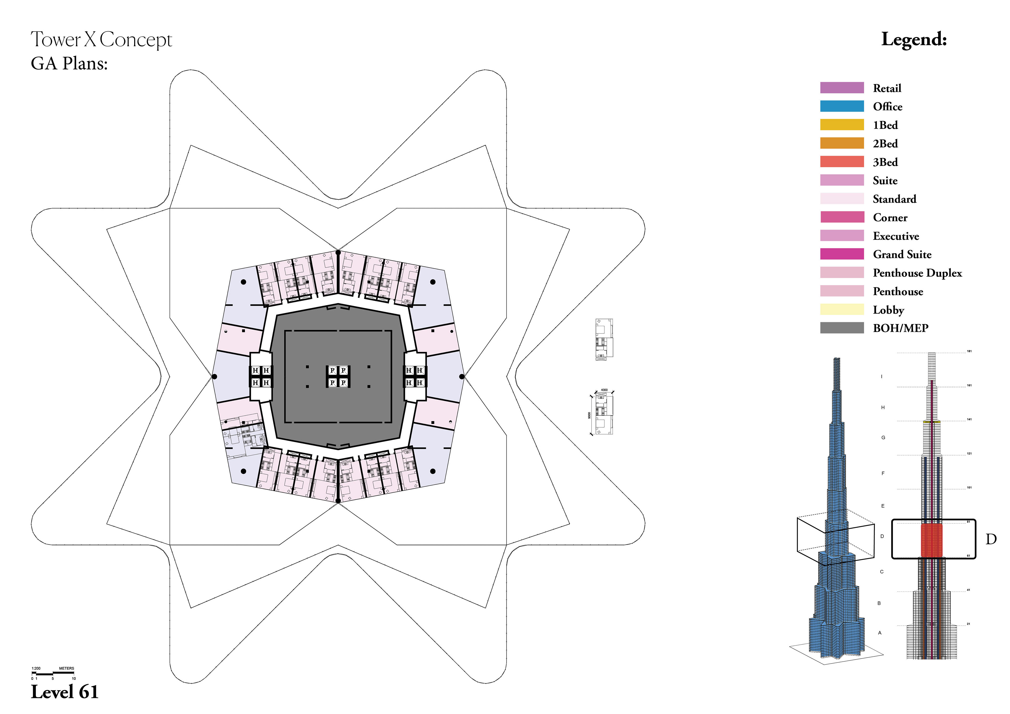 Tower X - Hotel Levels